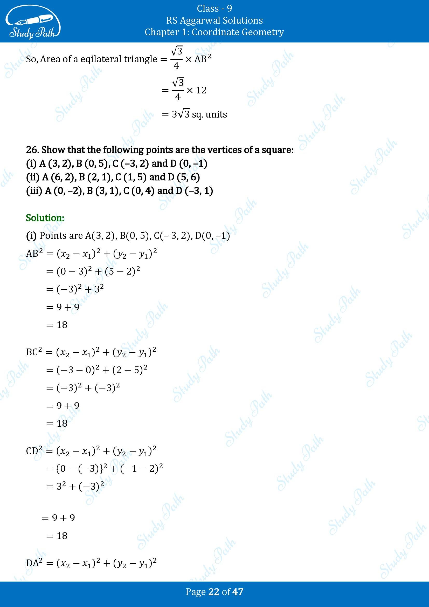 RS Aggarwal Solutions Class 9 Chapter 1 Coordinate Geometry Exercise 1B 00022