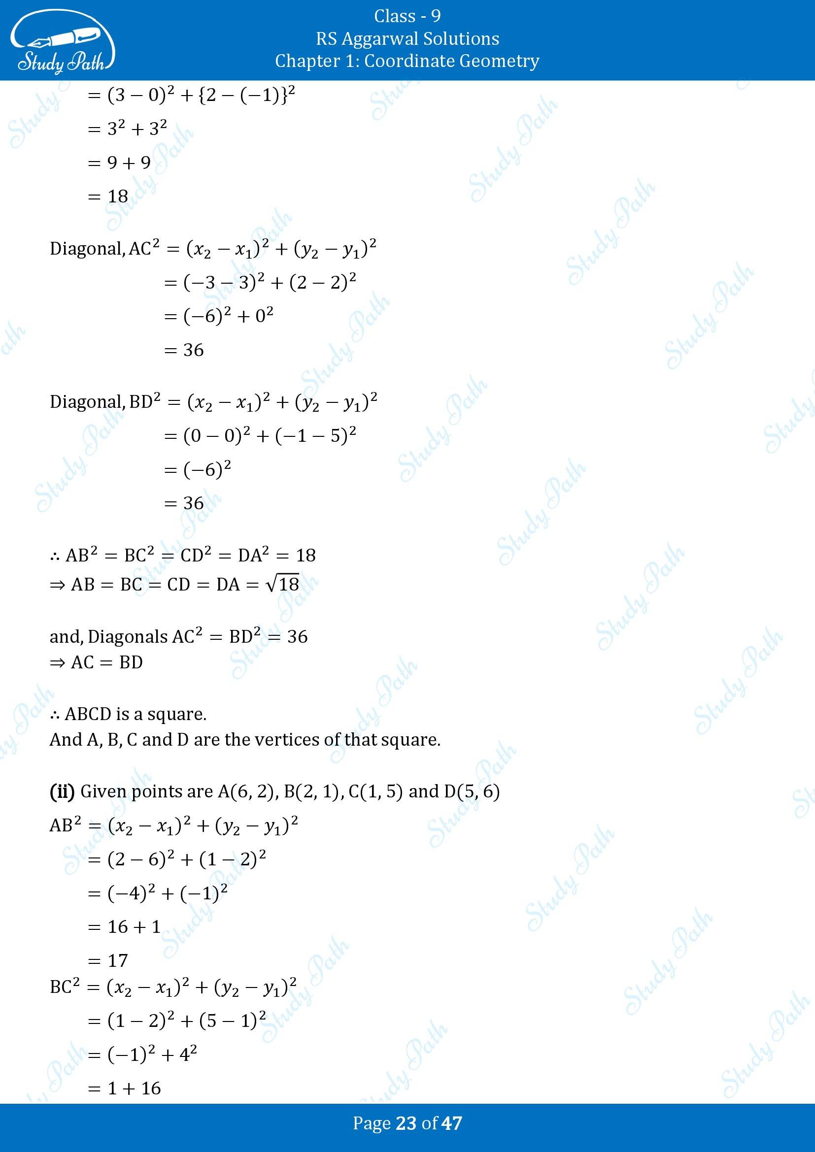 RS Aggarwal Solutions Class 9 Chapter 1 Coordinate Geometry Exercise 1B 00023