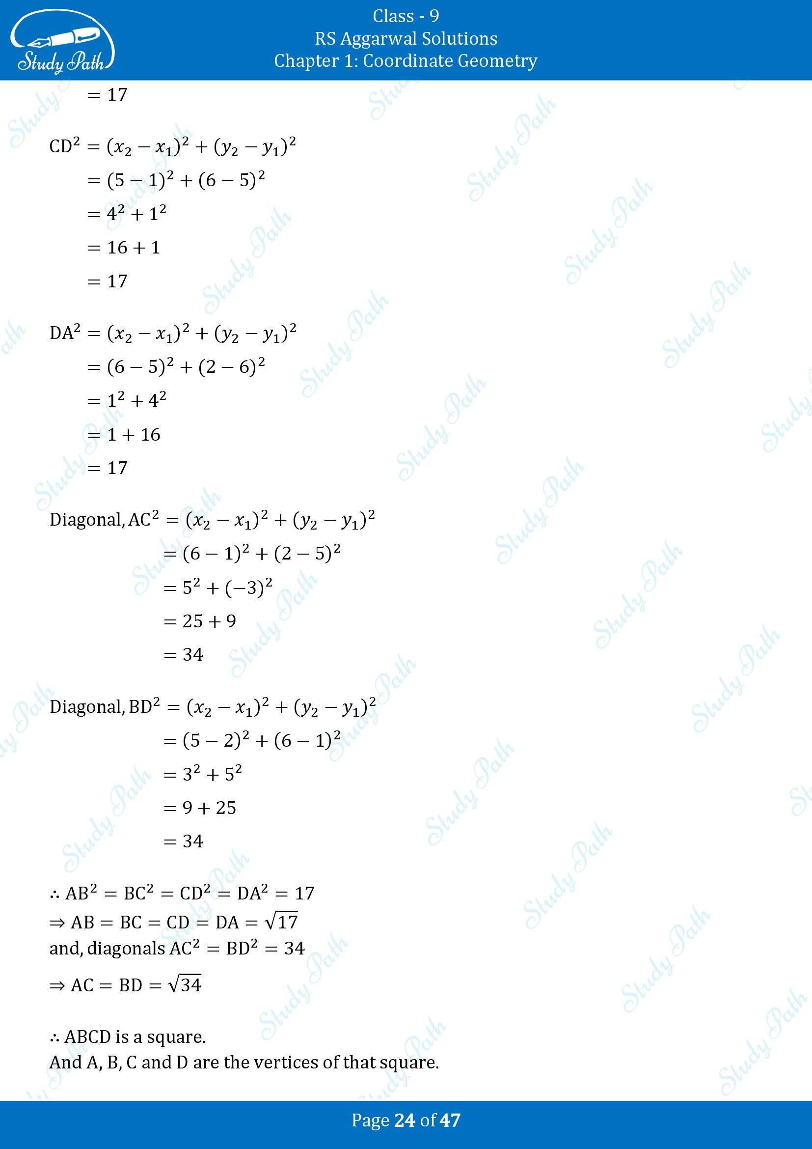 RS Aggarwal Solutions Class 9 Chapter 1 Coordinate Geometry Exercise 1B 00024