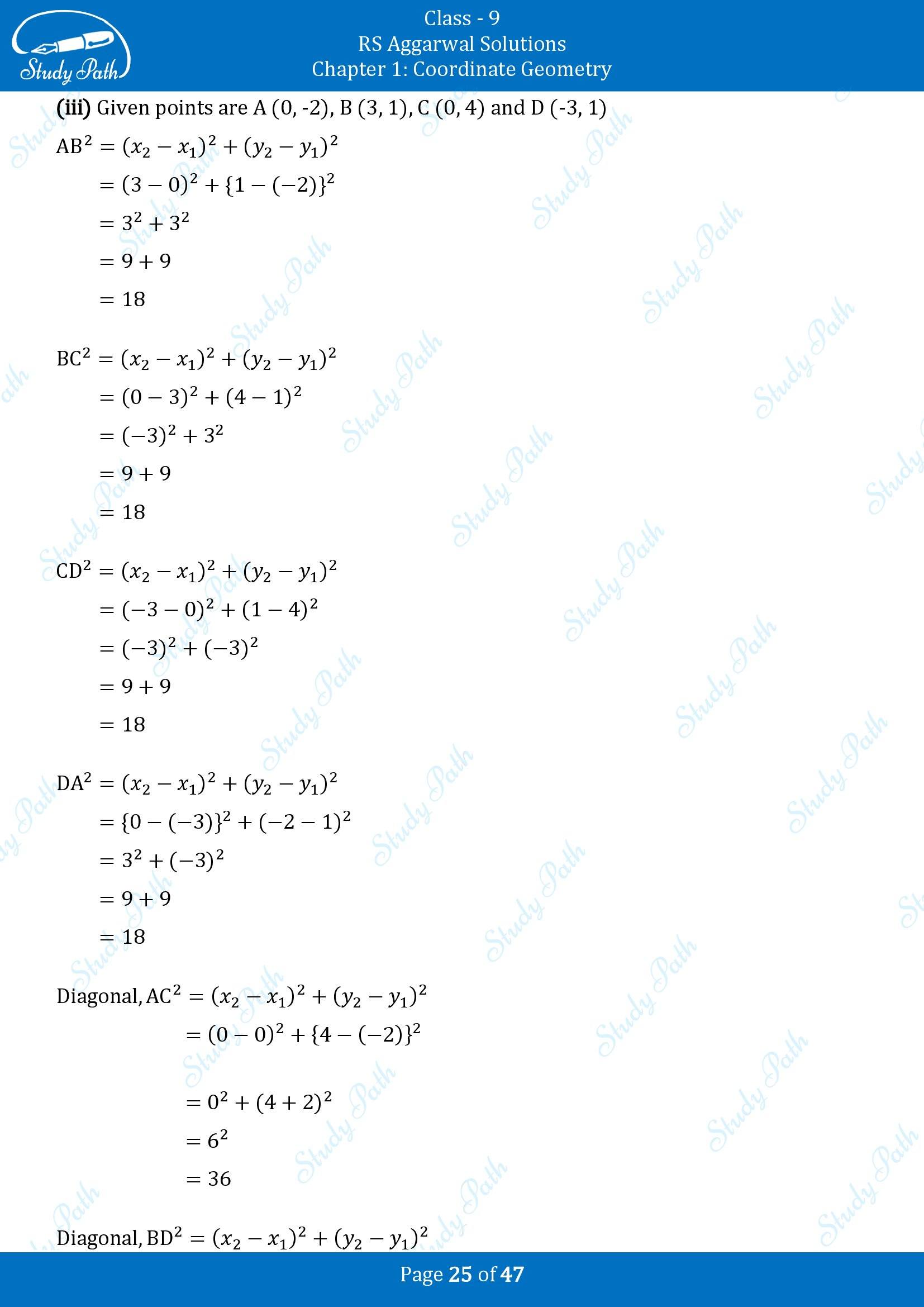 RS Aggarwal Solutions Class 9 Chapter 1 Coordinate Geometry Exercise 1B 00025