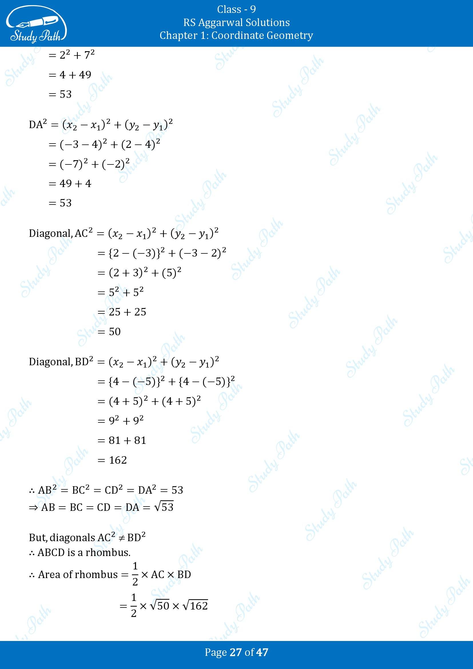 RS Aggarwal Solutions Class 9 Chapter 1 Coordinate Geometry Exercise 1B 00027