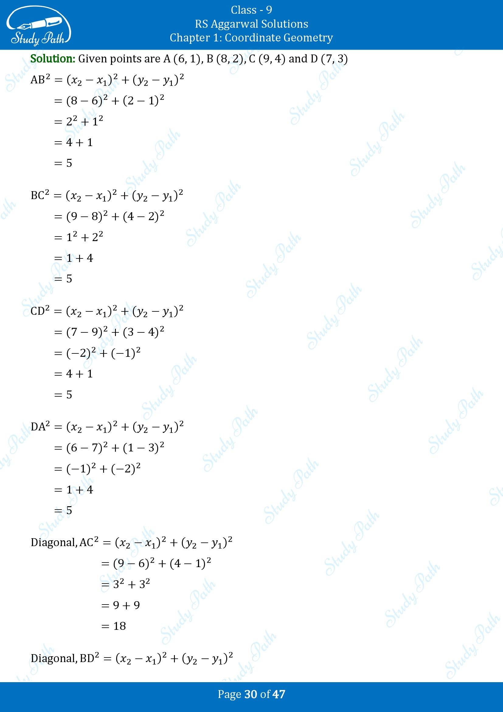 RS Aggarwal Solutions Class 9 Chapter 1 Coordinate Geometry Exercise 1B 00030