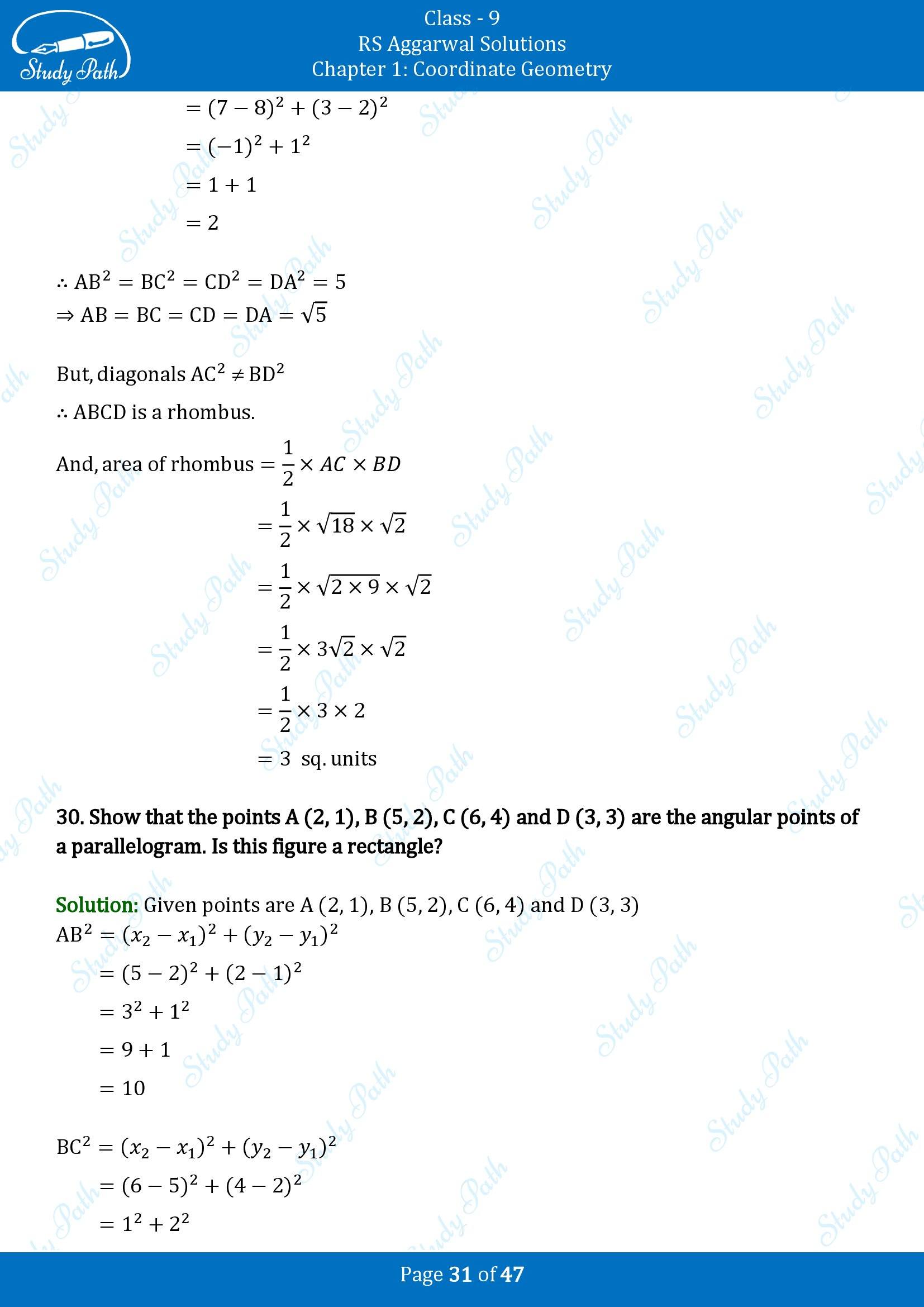 RS Aggarwal Solutions Class 9 Chapter 1 Coordinate Geometry Exercise 1B 00031