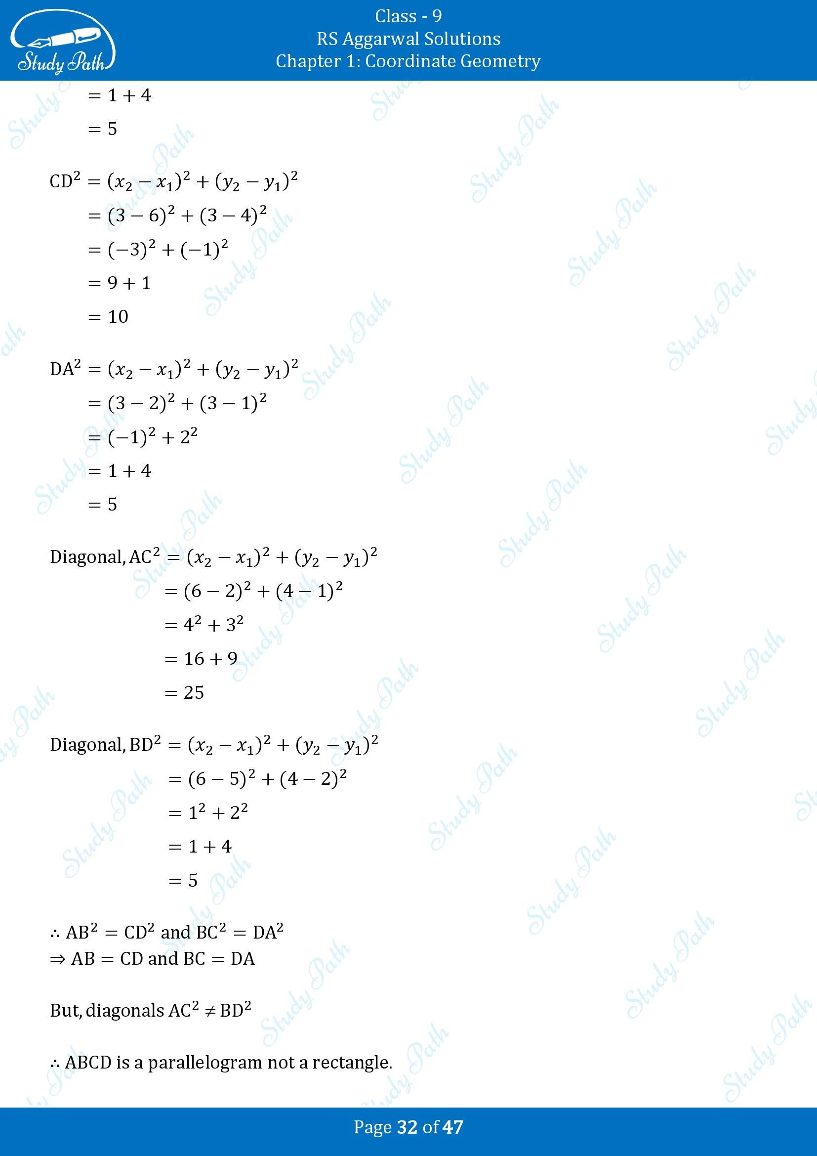 RS Aggarwal Solutions Class 9 Chapter 1 Coordinate Geometry Exercise 1B 00032