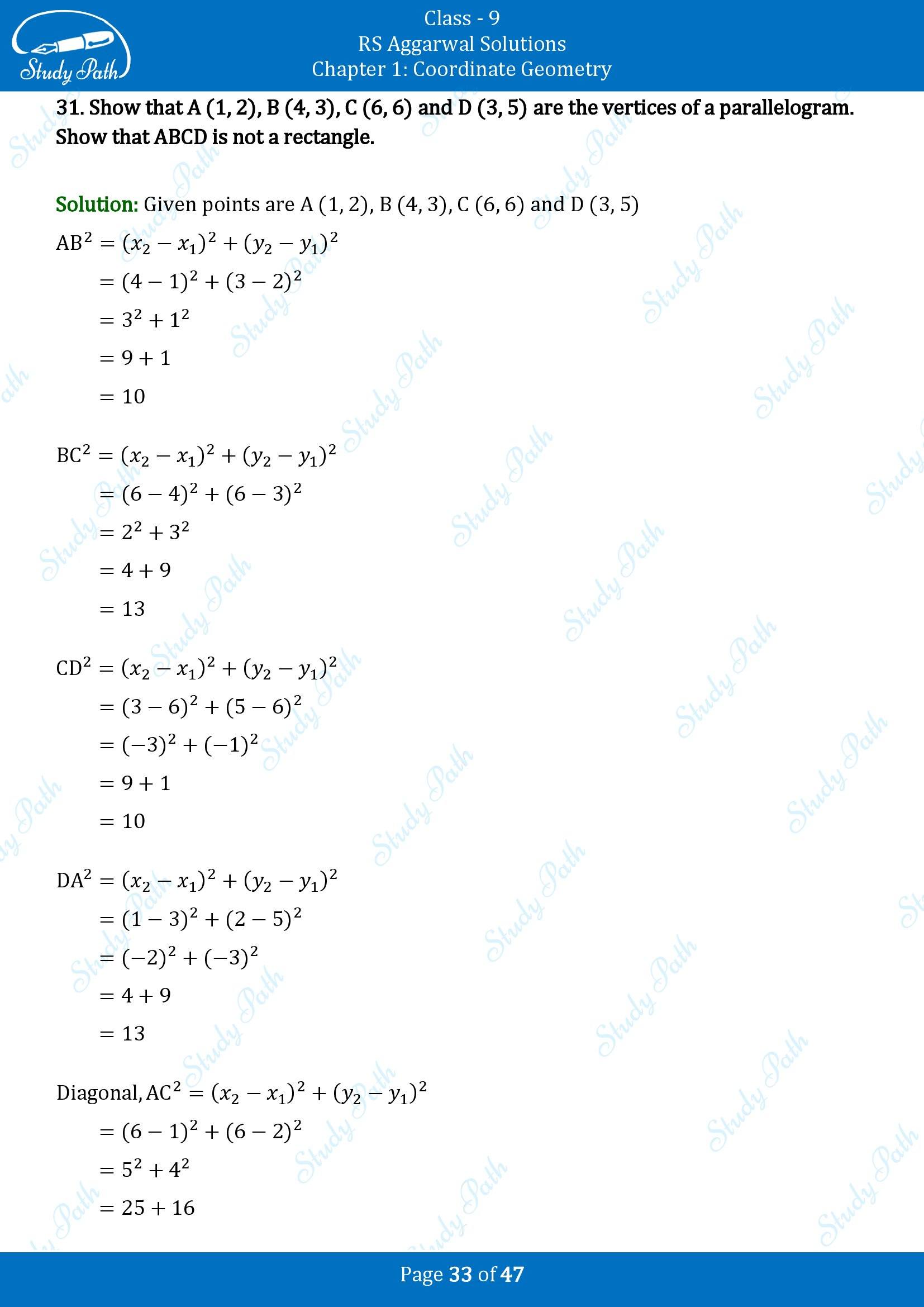 RS Aggarwal Solutions Class 9 Chapter 1 Coordinate Geometry Exercise 1B 00033