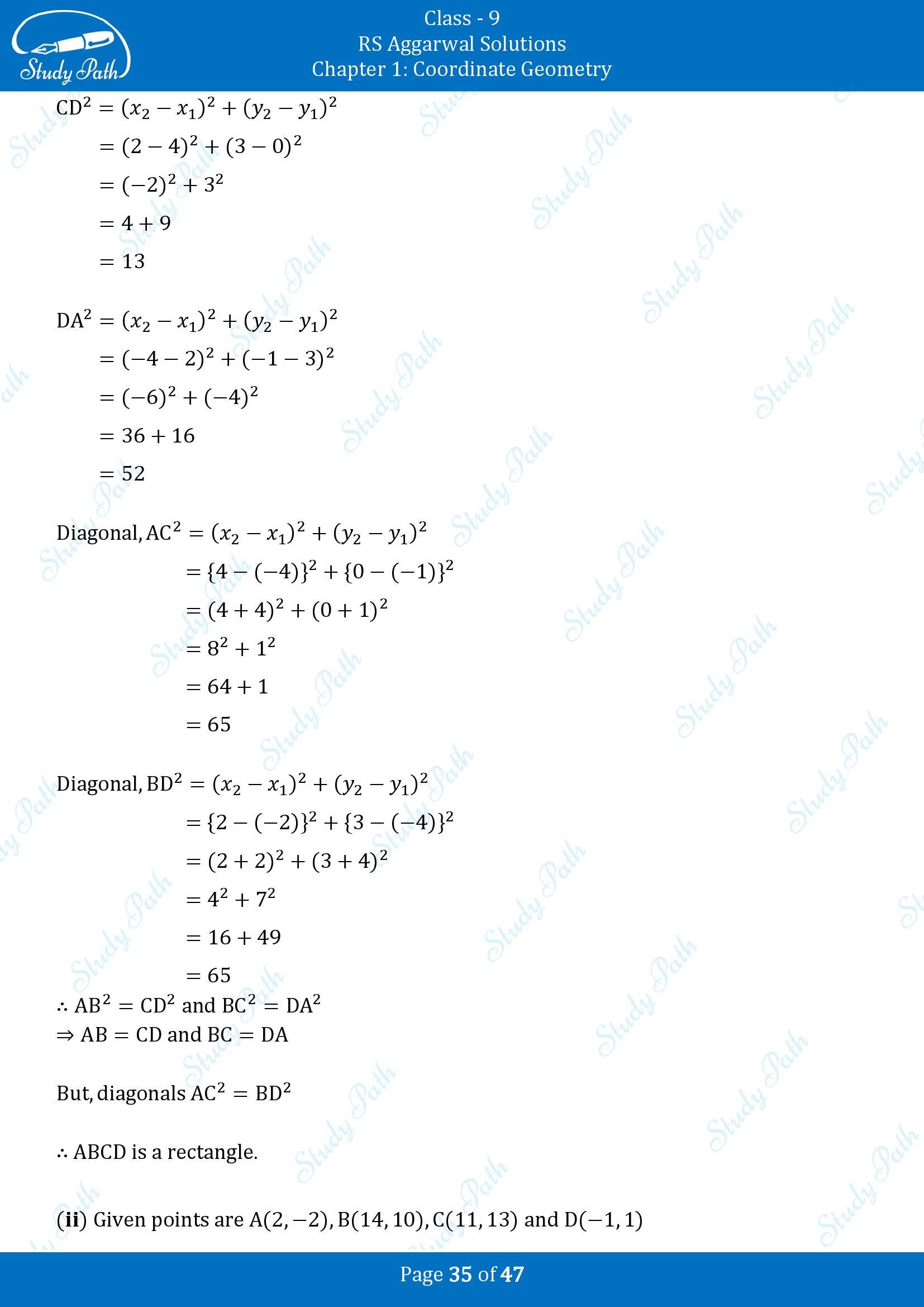 RS Aggarwal Solutions Class 9 Chapter 1 Coordinate Geometry Exercise 1B 00035