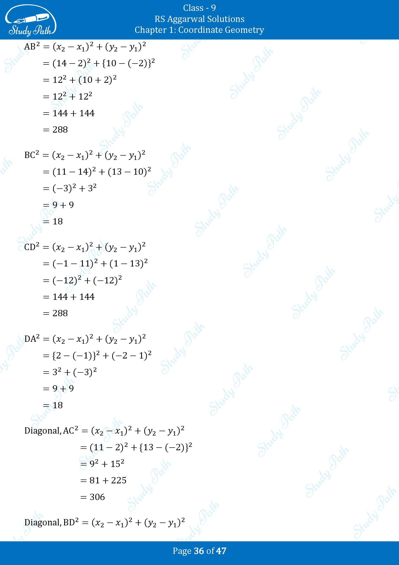 RS Aggarwal Solutions Class 9 Chapter 1 Coordinate Geometry Exercise 1B 00036
