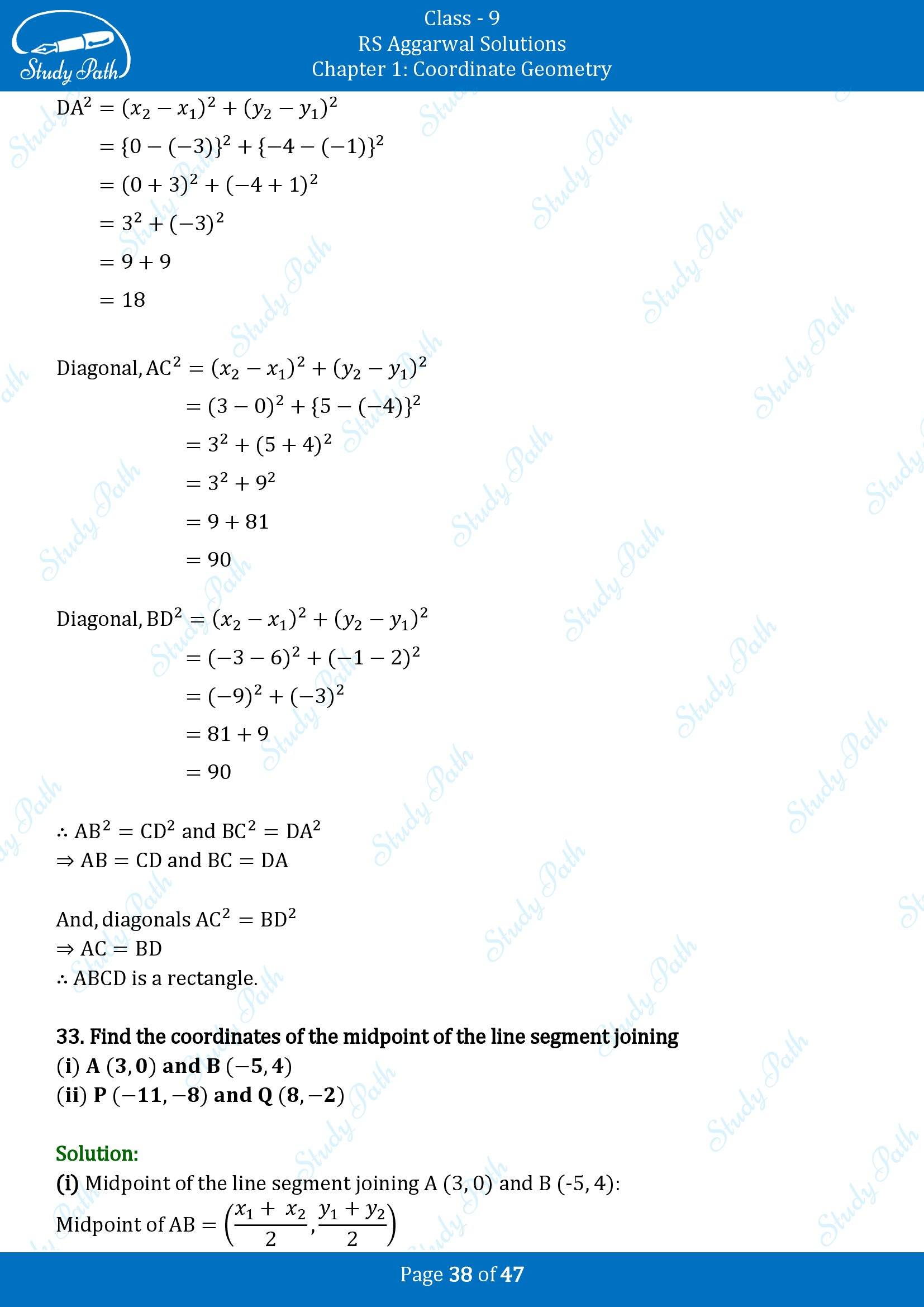 RS Aggarwal Solutions Class 9 Chapter 1 Coordinate Geometry Exercise 1B 00038