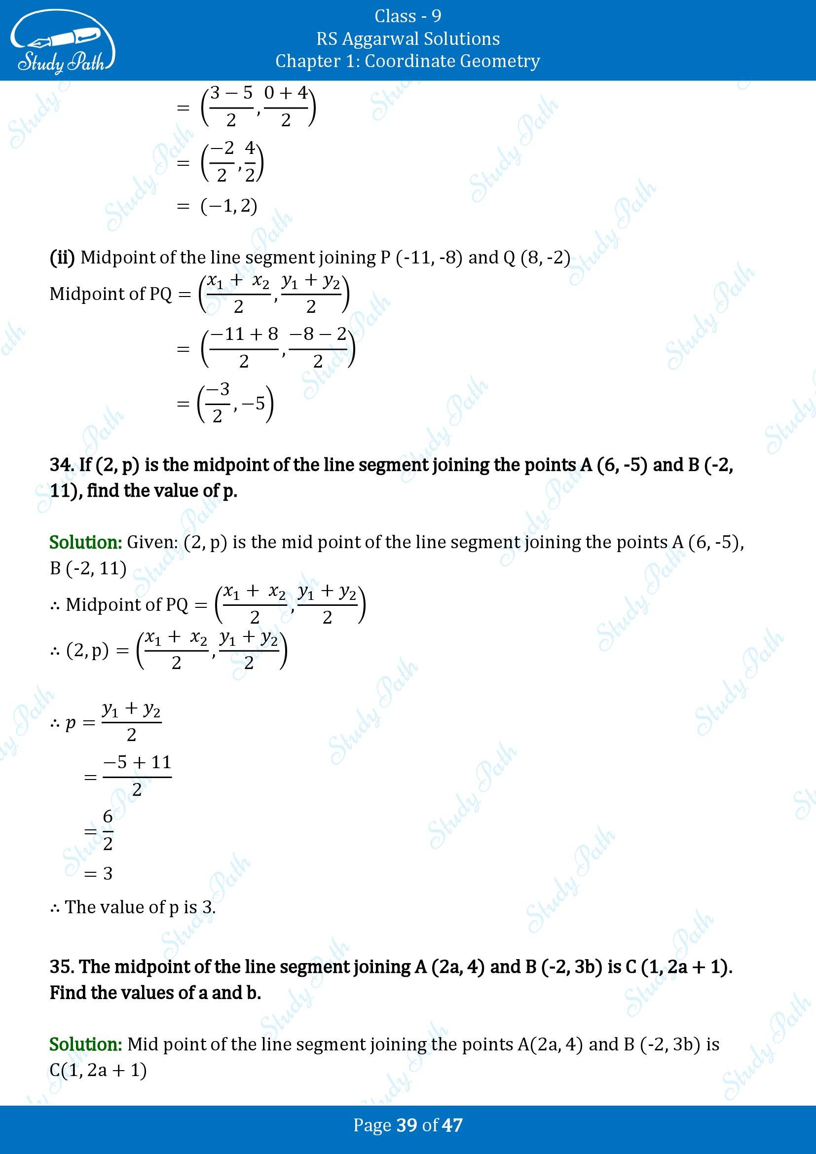 RS Aggarwal Solutions Class 9 Chapter 1 Coordinate Geometry Exercise 1B 00039
