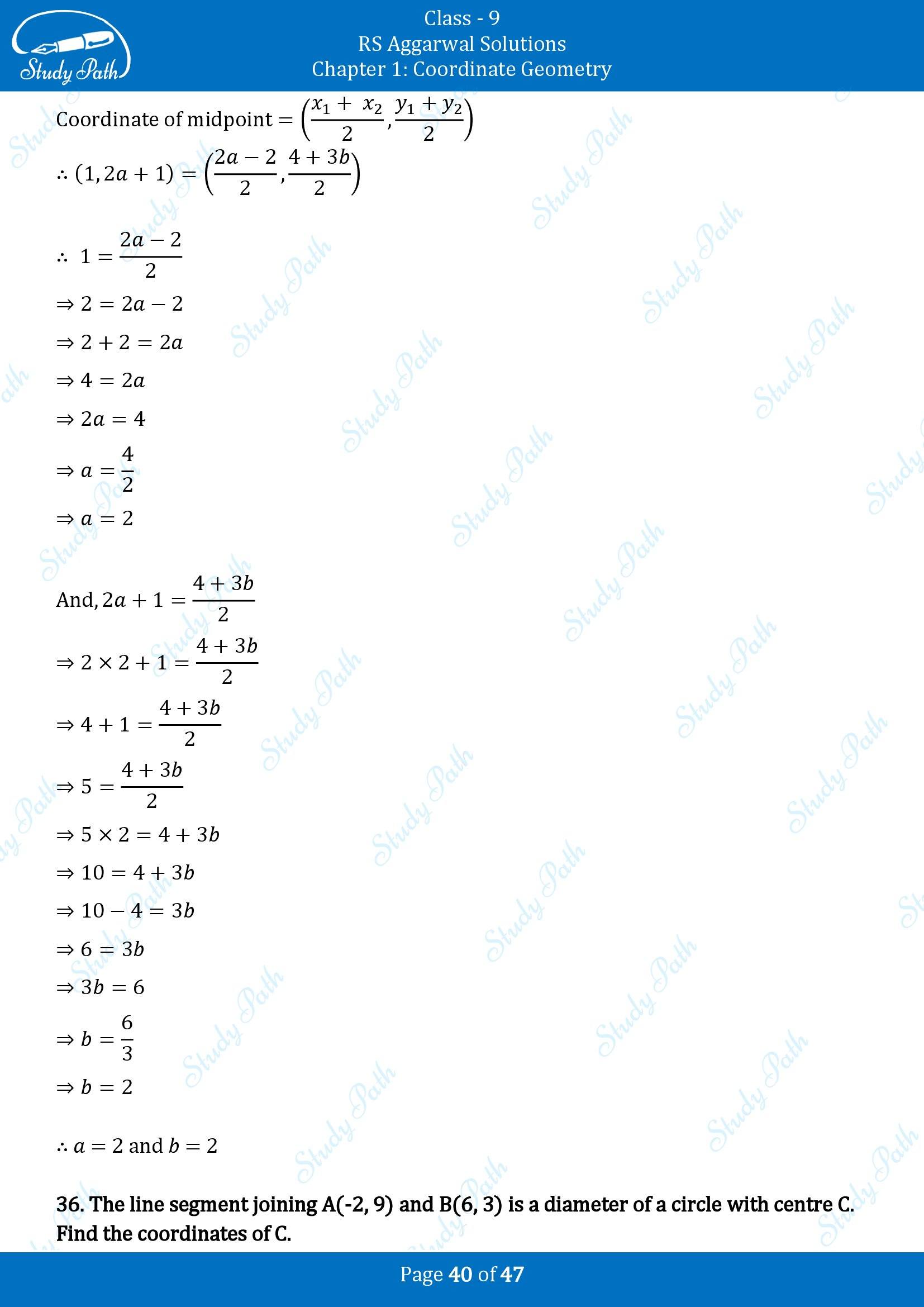 RS Aggarwal Solutions Class 9 Chapter 1 Coordinate Geometry Exercise 1B 00040
