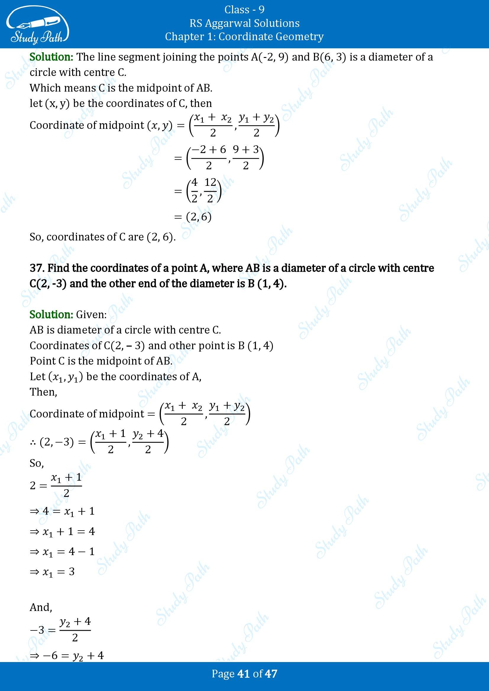 RS Aggarwal Solutions Class 9 Chapter 1 Coordinate Geometry Exercise 1B 00041