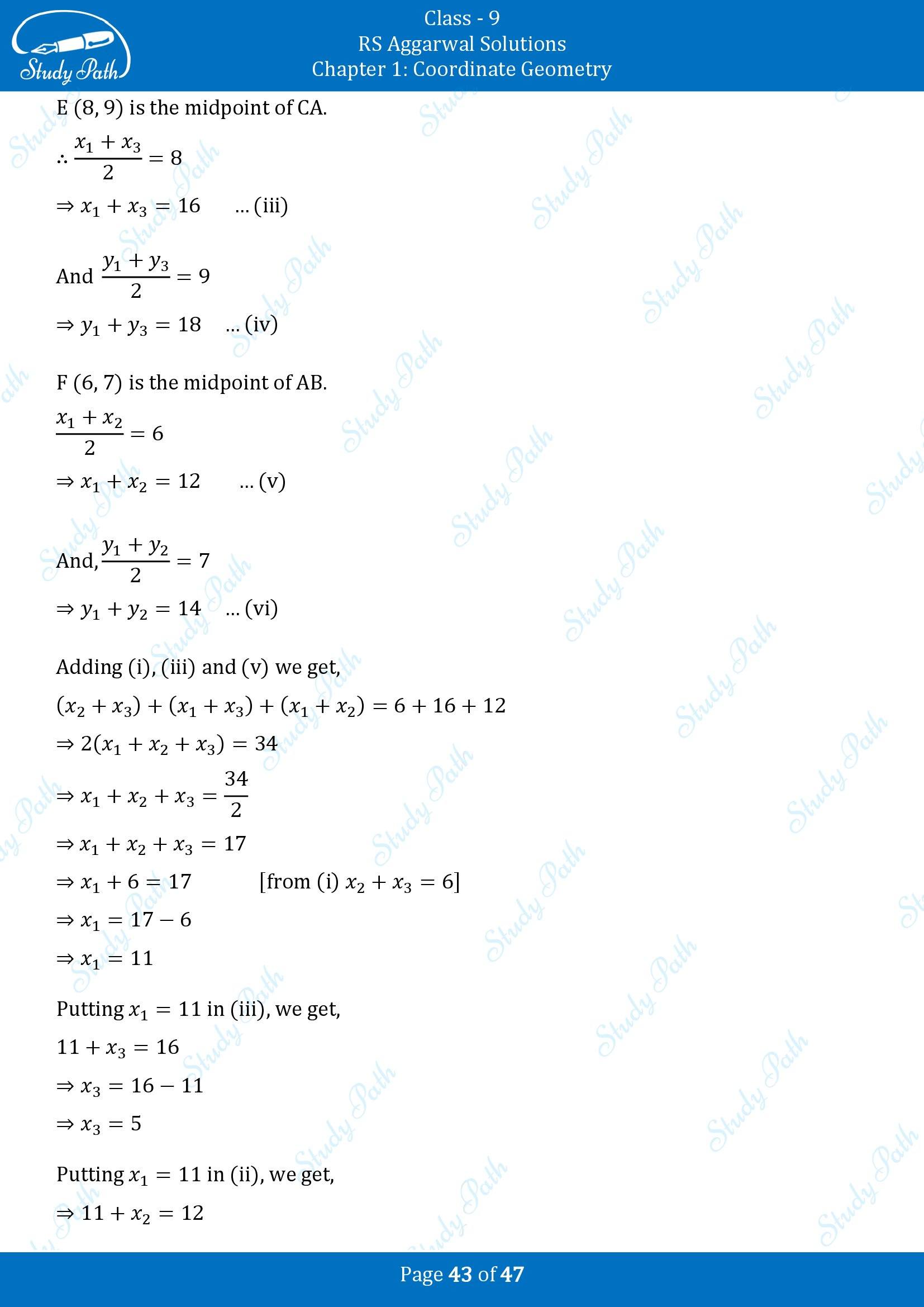 RS Aggarwal Solutions Class 9 Chapter 1 Coordinate Geometry Exercise 1B 00043