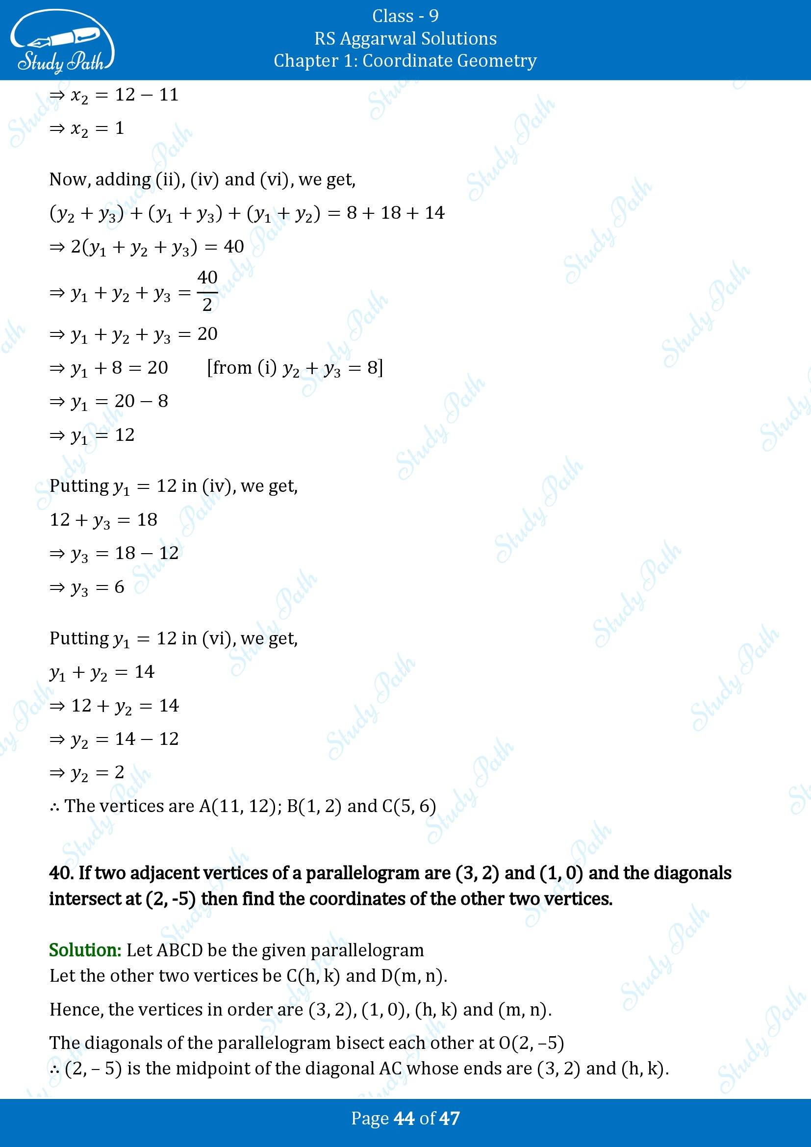RS Aggarwal Solutions Class 9 Chapter 1 Coordinate Geometry Exercise 1B 00044