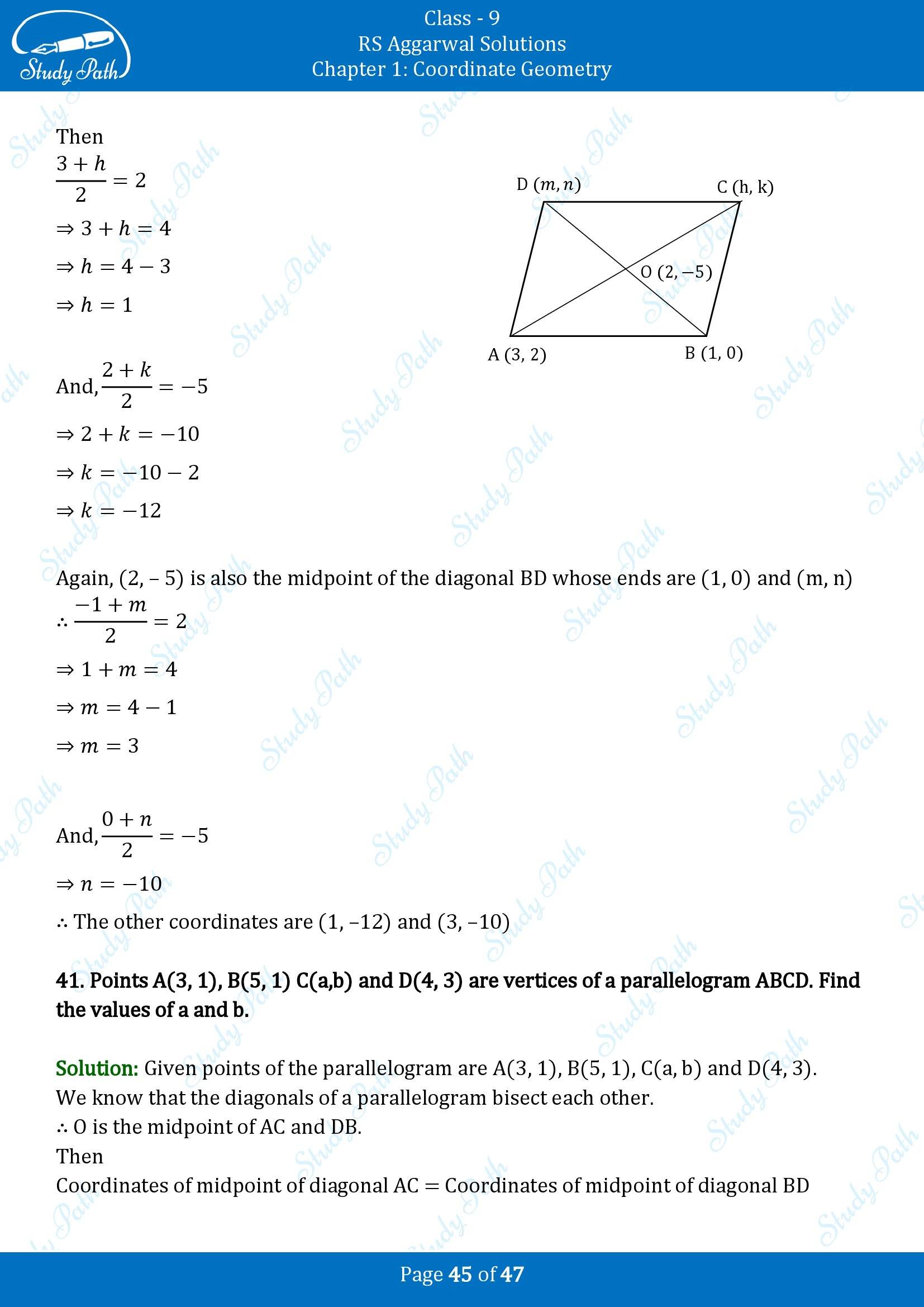 RS Aggarwal Solutions Class 9 Chapter 1 Coordinate Geometry Exercise 1B 00045