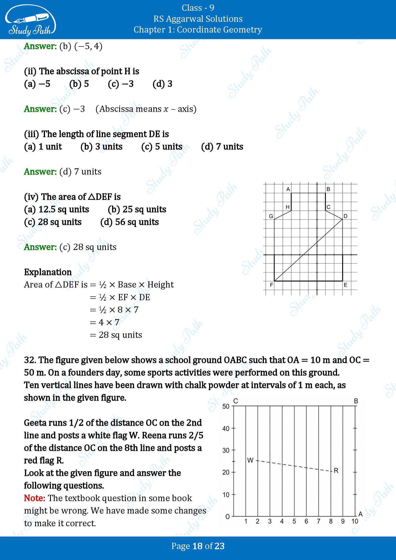 RS Aggarwal Solutions Class 9 Chapter 1 Coordinate Geometry Multiple Choice Question MCQs 00018