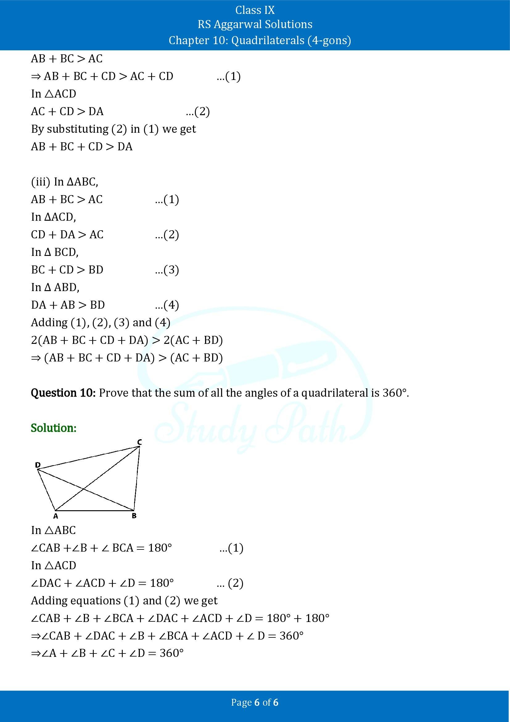 RS Aggarwal Solutions Class 9 Chapter 10 Quadrilaterals 4 gons Exercise 10A 00006