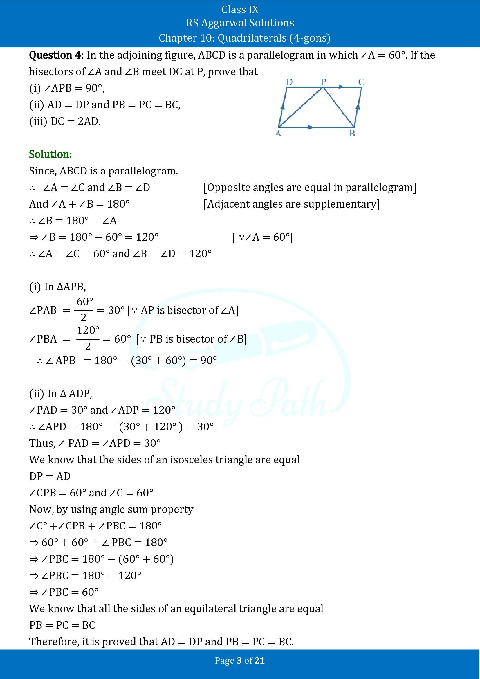 RS Aggarwal Solutions Class 9 Chapter 10 Quadrilaterals 4 gons Exercise 10B 00003