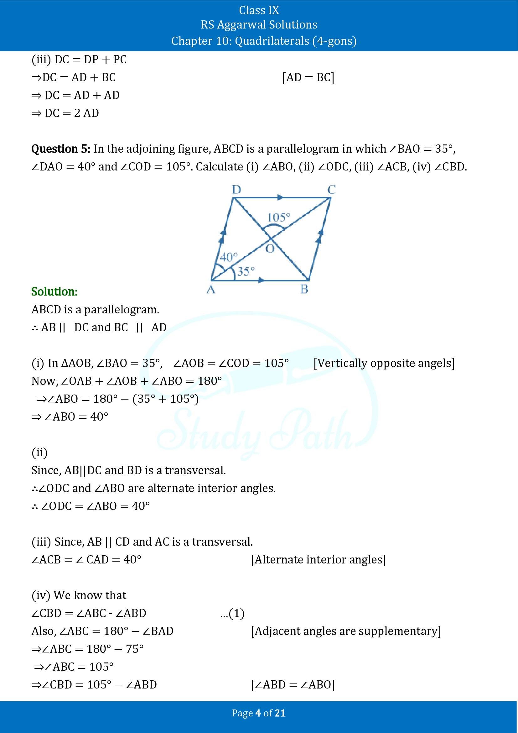 RS Aggarwal Solutions Class 9 Chapter 10 Quadrilaterals 4 gons Exercise 10B 00004