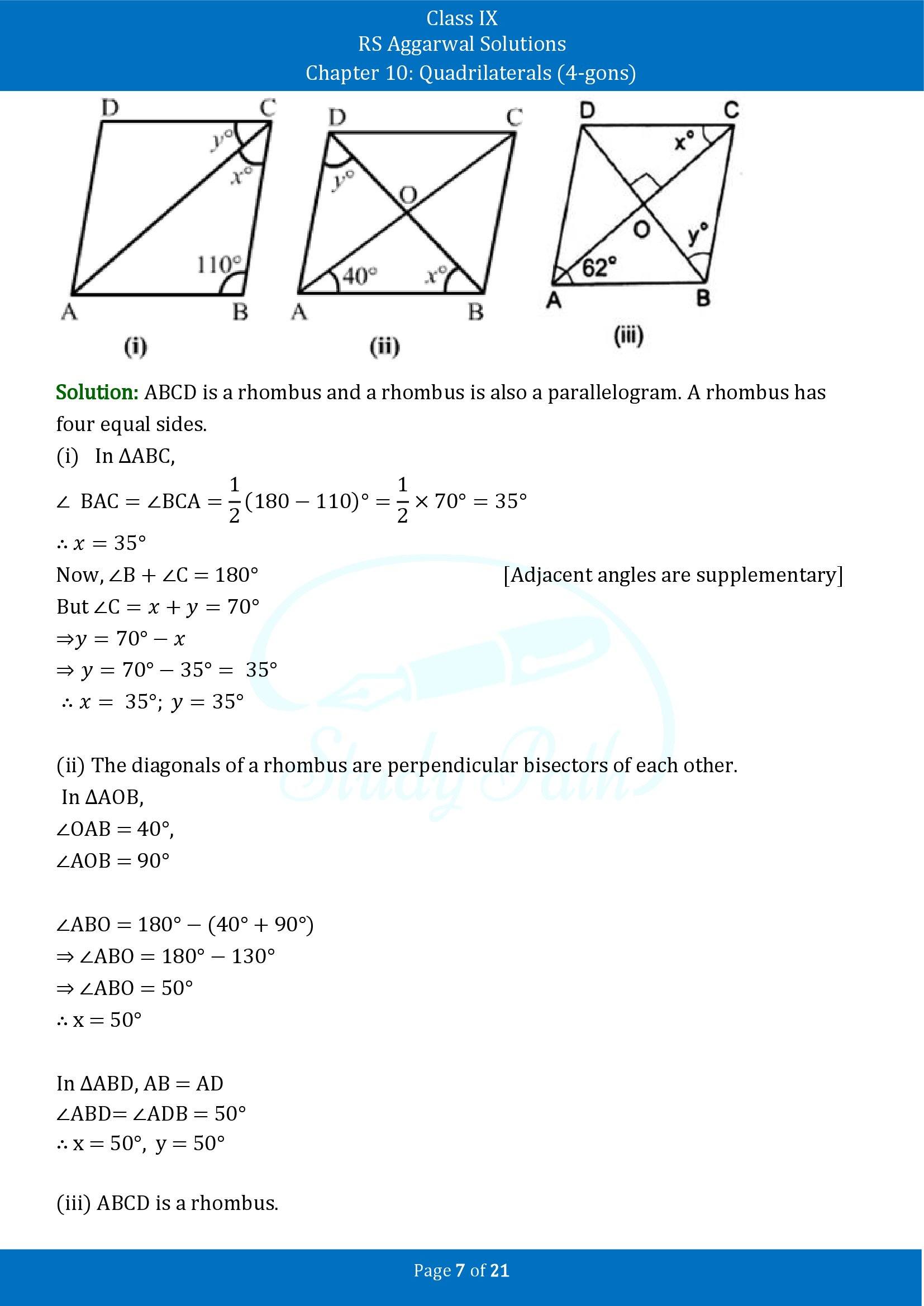 RS Aggarwal Solutions Class 9 Chapter 10 Quadrilaterals 4 gons Exercise 10B 00007