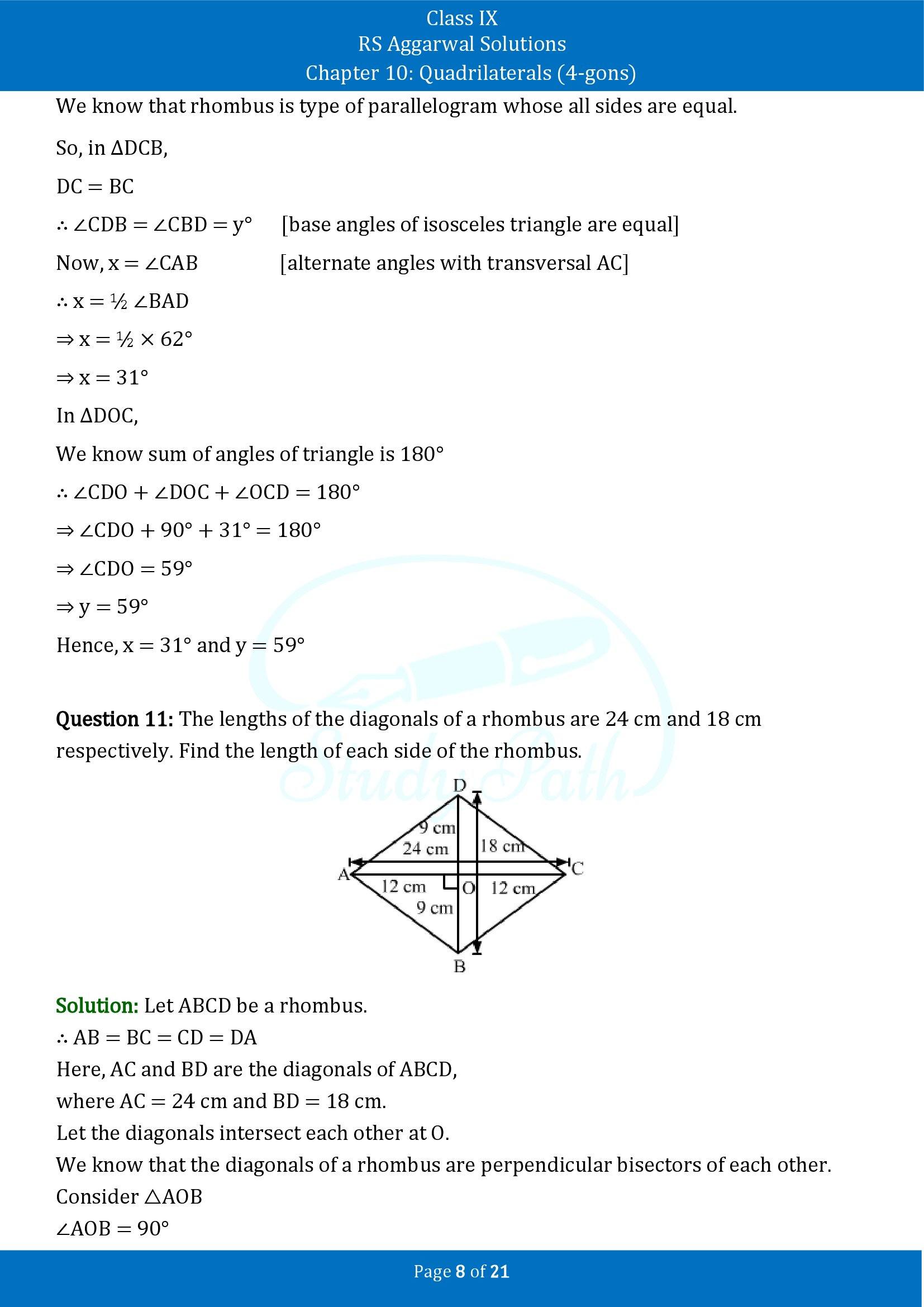 RS Aggarwal Solutions Class 9 Chapter 10 Quadrilaterals 4 gons Exercise 10B 00008