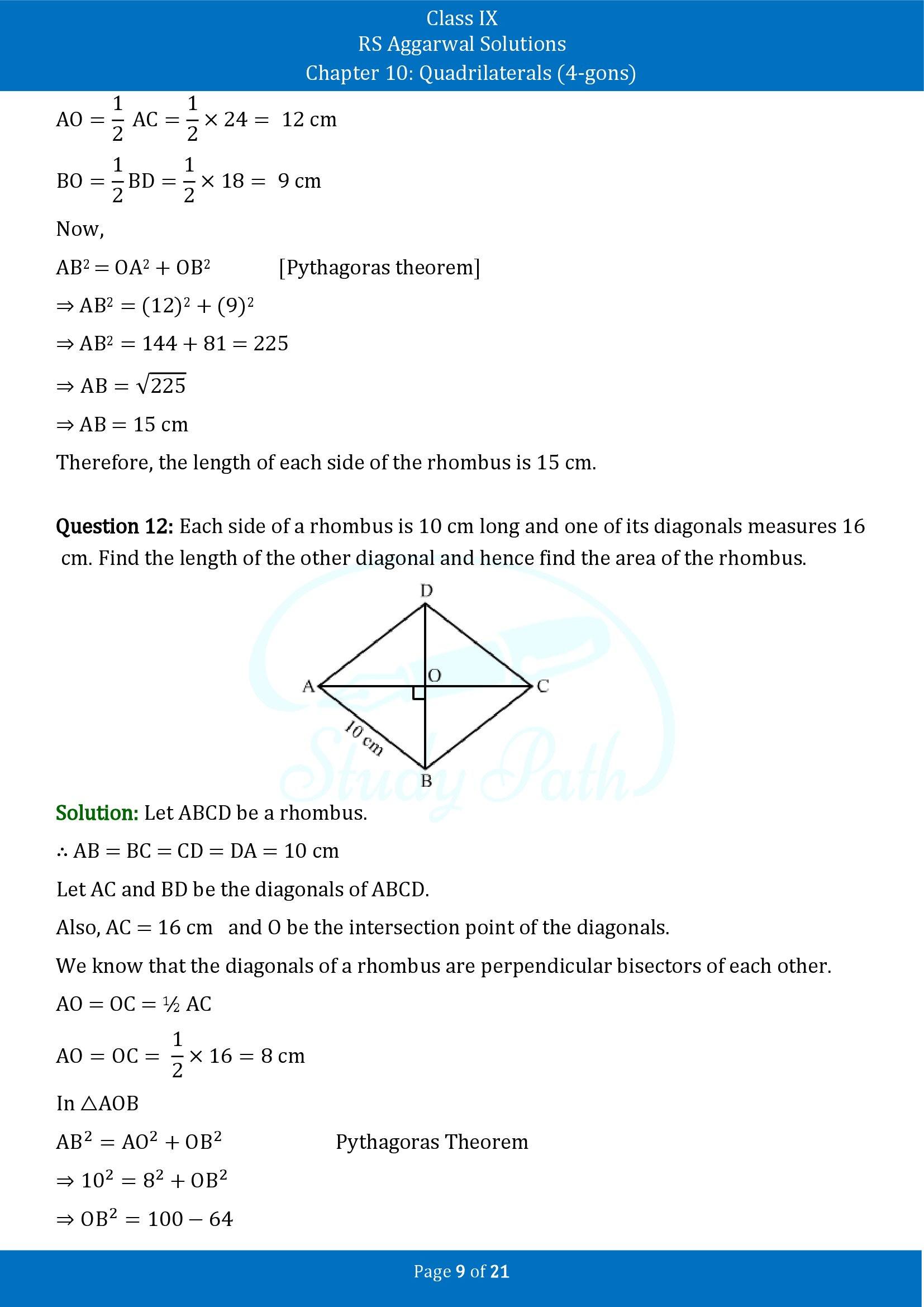 RS Aggarwal Solutions Class 9 Chapter 10 Quadrilaterals 4 gons Exercise 10B 00009