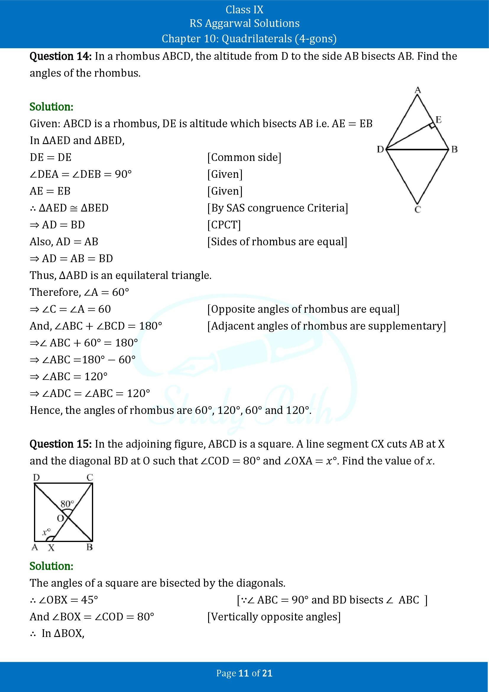 RS Aggarwal Solutions Class 9 Chapter 10 Quadrilaterals 4 gons Exercise 10B 00011