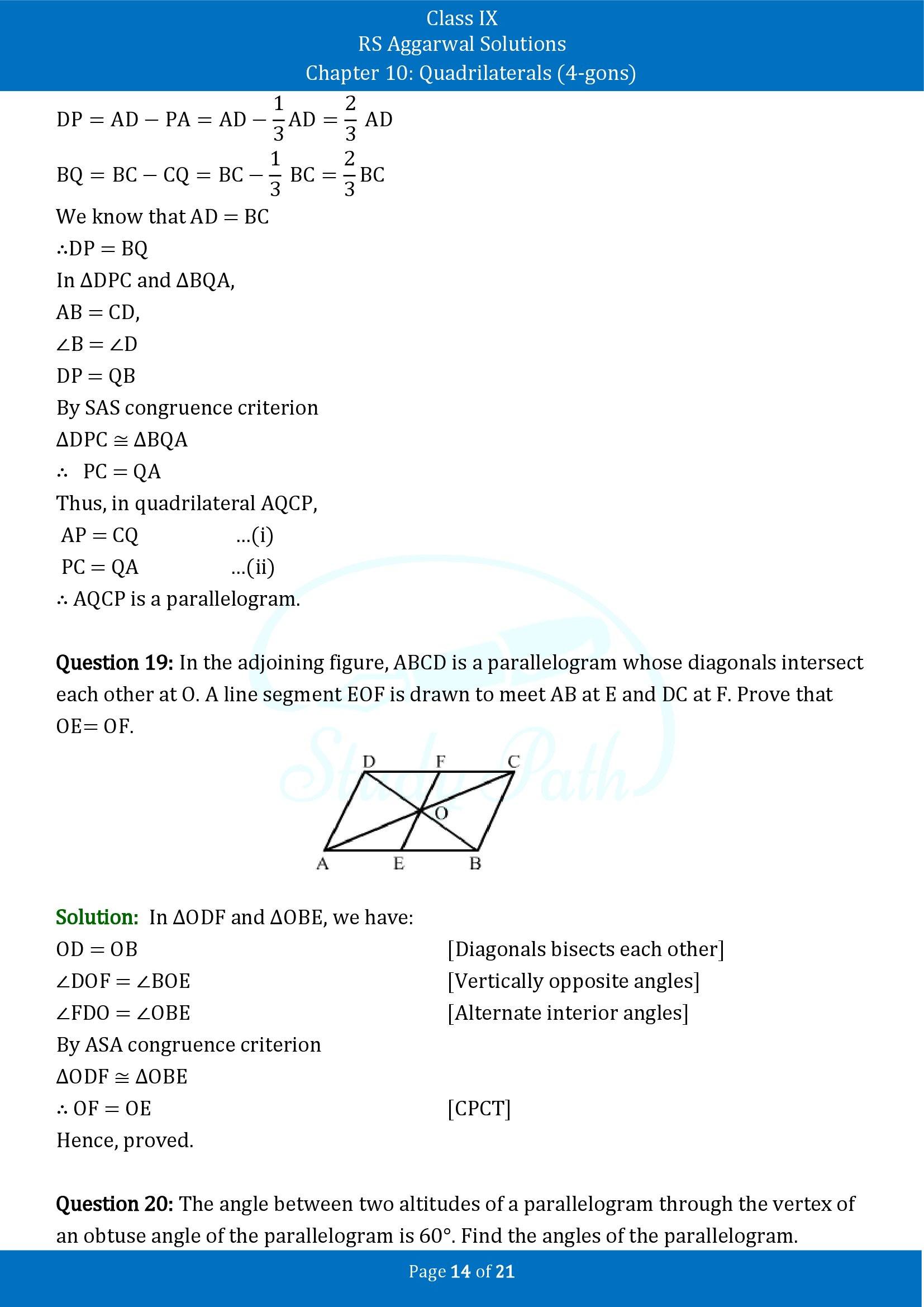 RS Aggarwal Solutions Class 9 Chapter 10 Quadrilaterals 4 gons Exercise 10B 00014