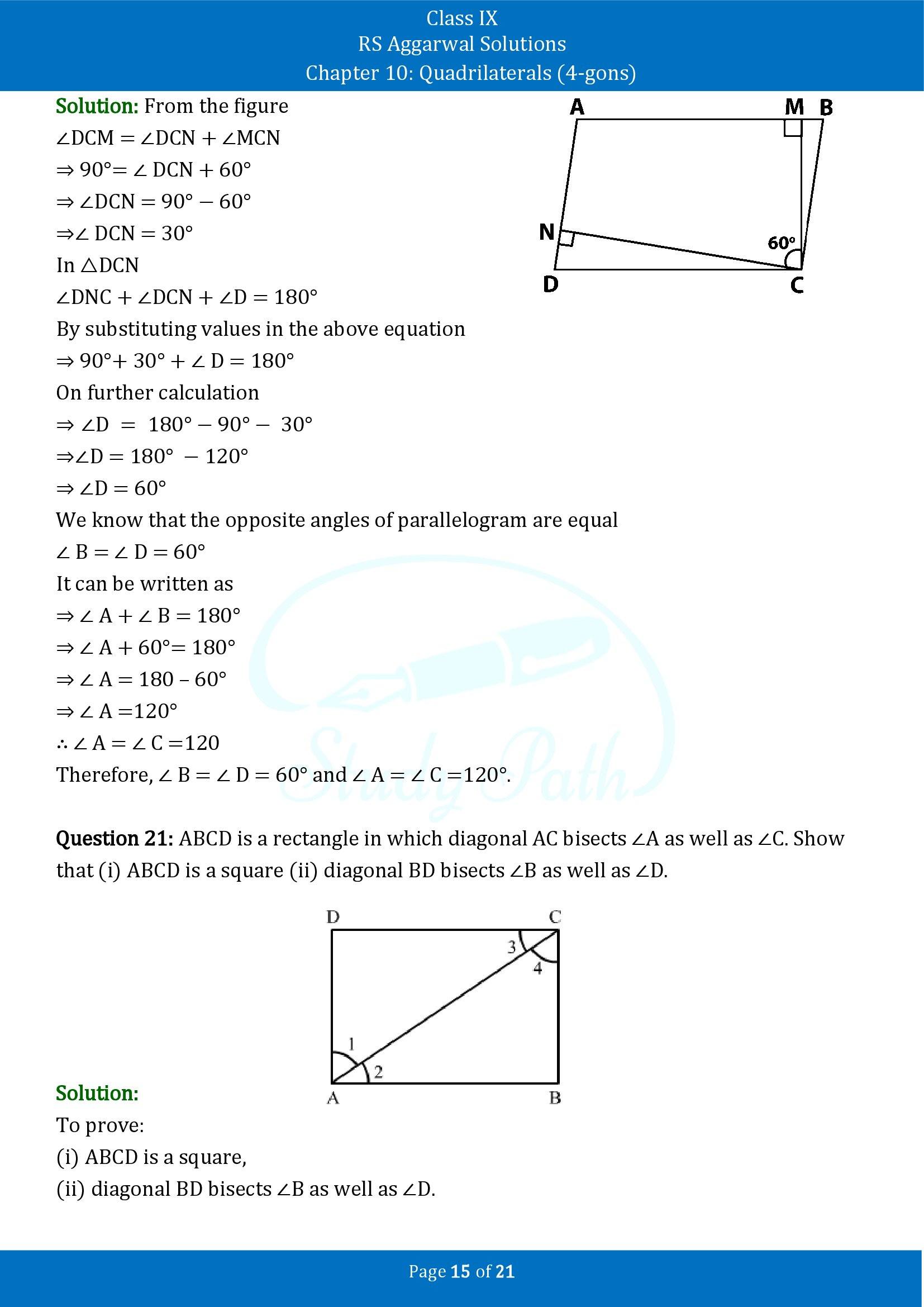 RS Aggarwal Solutions Class 9 Chapter 10 Quadrilaterals 4 gons Exercise 10B 00015