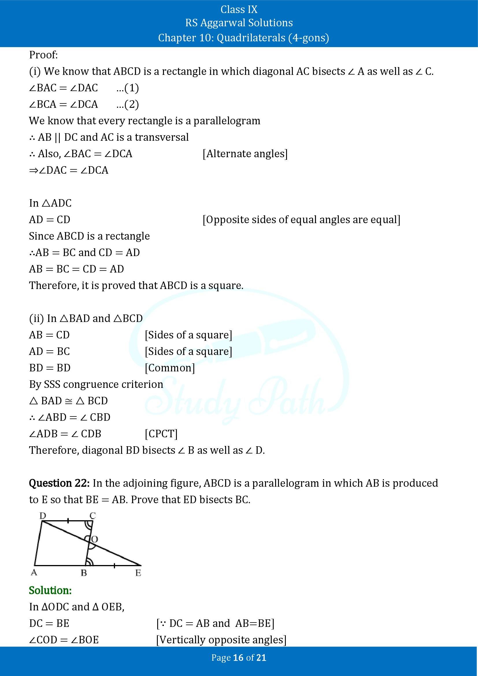 RS Aggarwal Solutions Class 9 Chapter 10 Quadrilaterals 4 gons Exercise 10B 00016