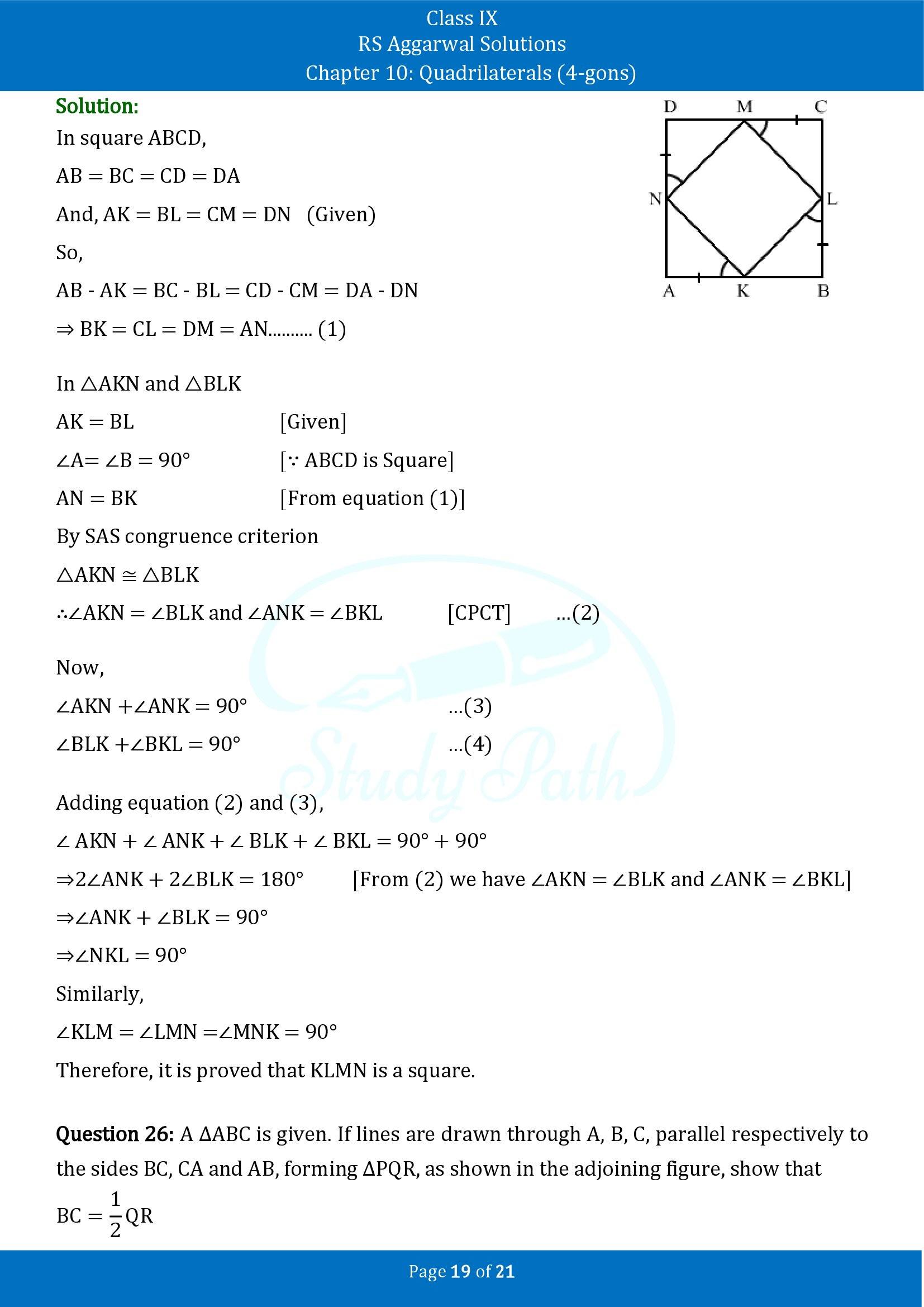 RS Aggarwal Solutions Class 9 Chapter 10 Quadrilaterals 4 gons Exercise 10B 00019