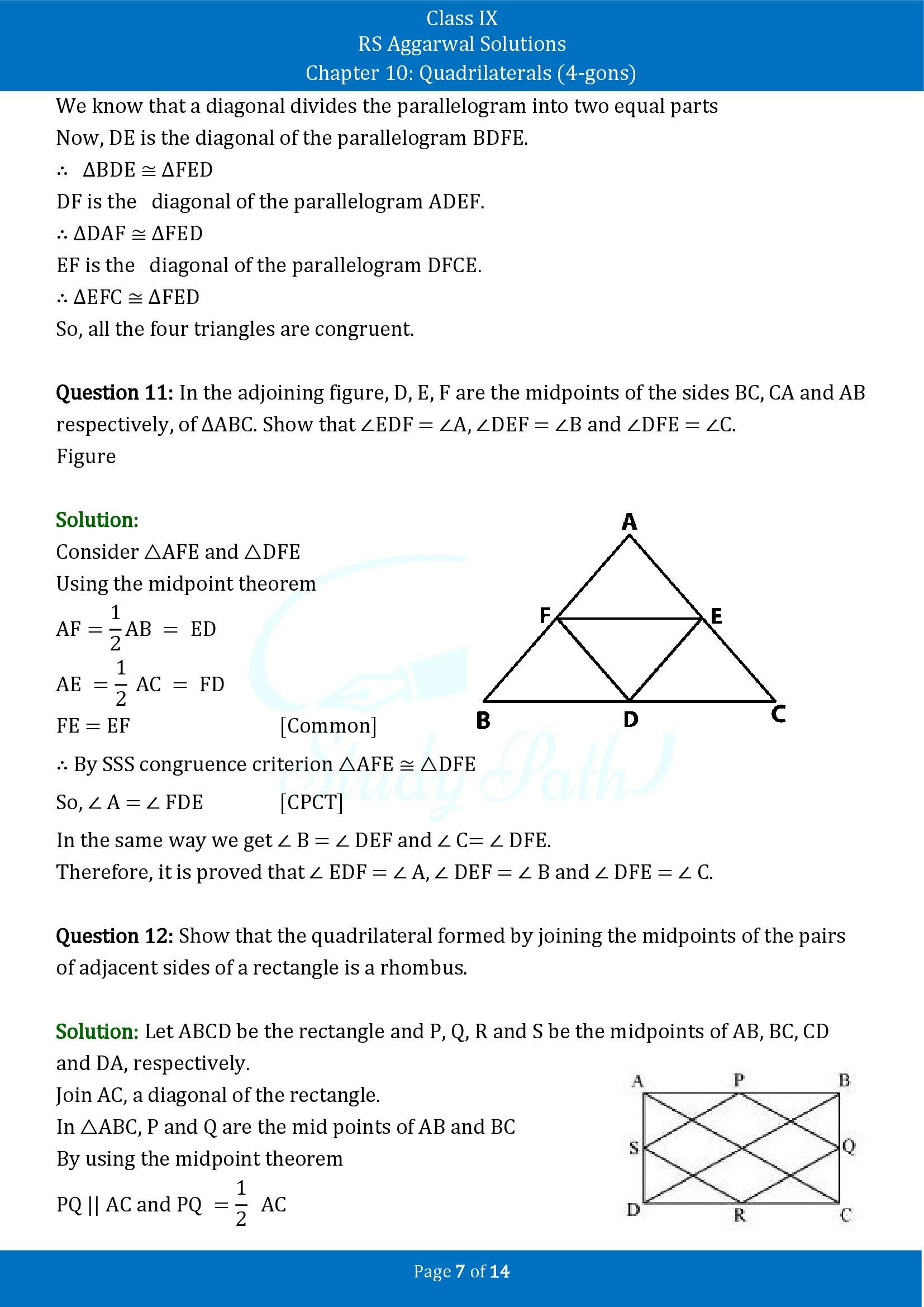 RS Aggarwal Solutions Class 9 Chapter 10 Quadrilaterals 4 gons Exercise 10C 00007