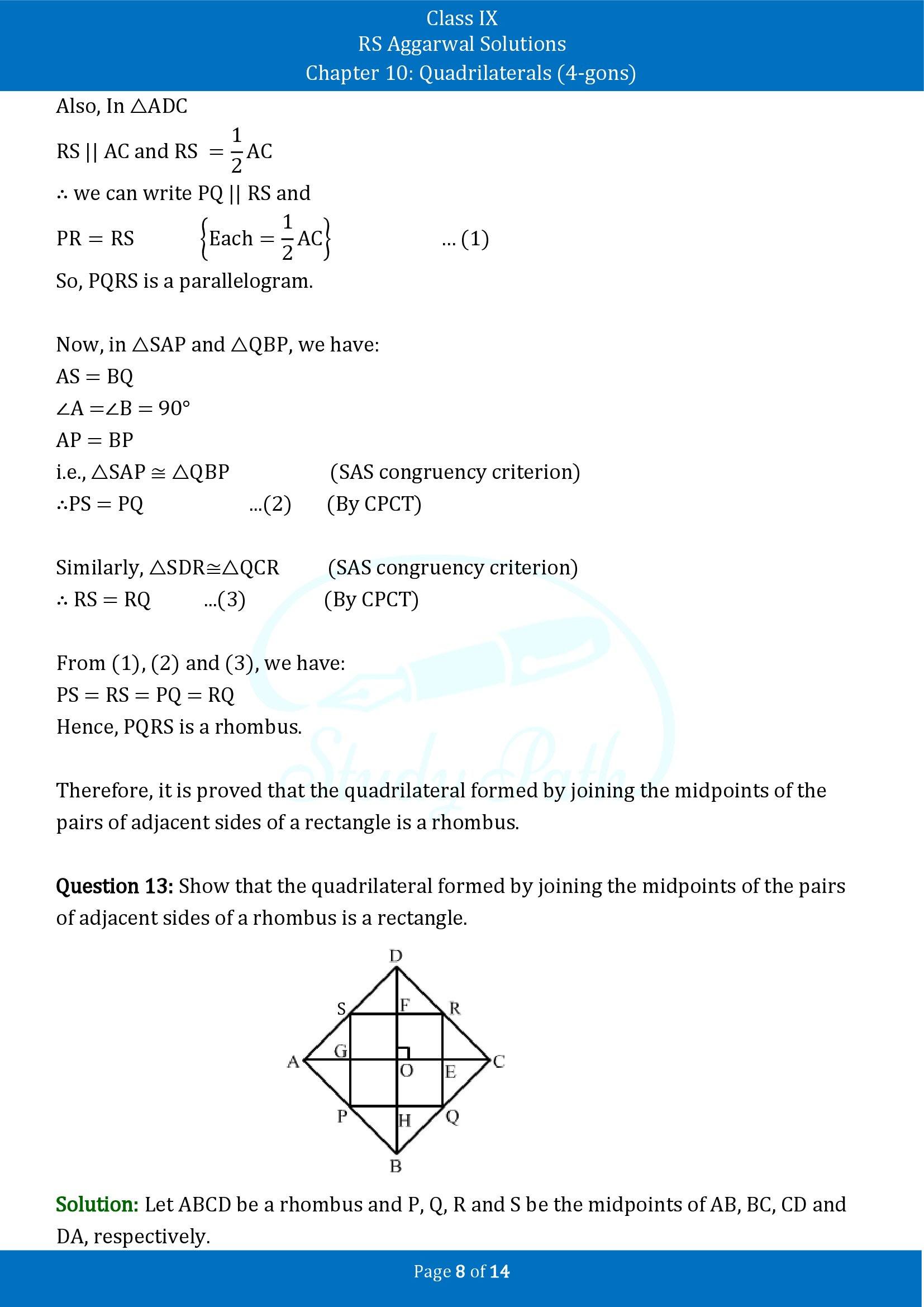 RS Aggarwal Solutions Class 9 Chapter 10 Quadrilaterals 4 gons Exercise 10C 00008