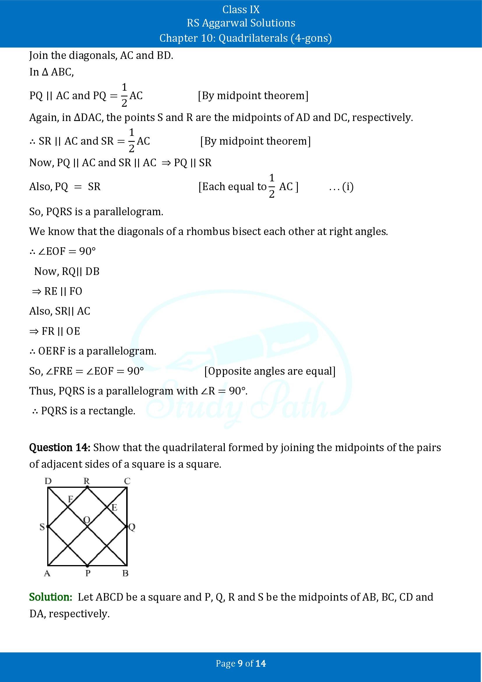 RS Aggarwal Solutions Class 9 Chapter 10 Quadrilaterals 4 gons Exercise 10C 00009