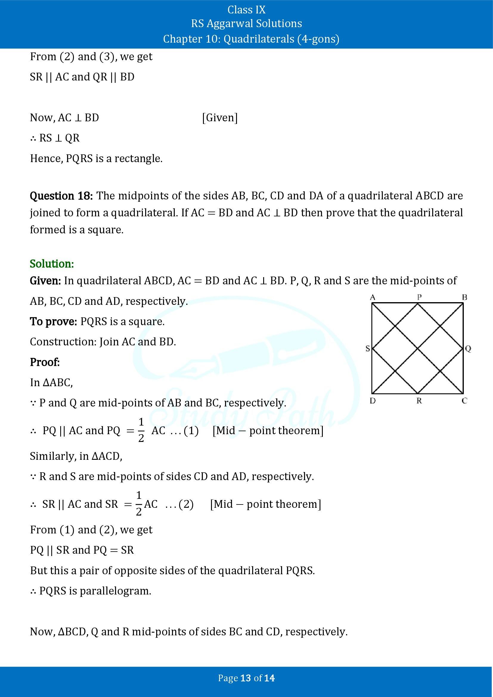 RS Aggarwal Solutions Class 9 Chapter 10 Quadrilaterals 4 gons Exercise 10C 00013