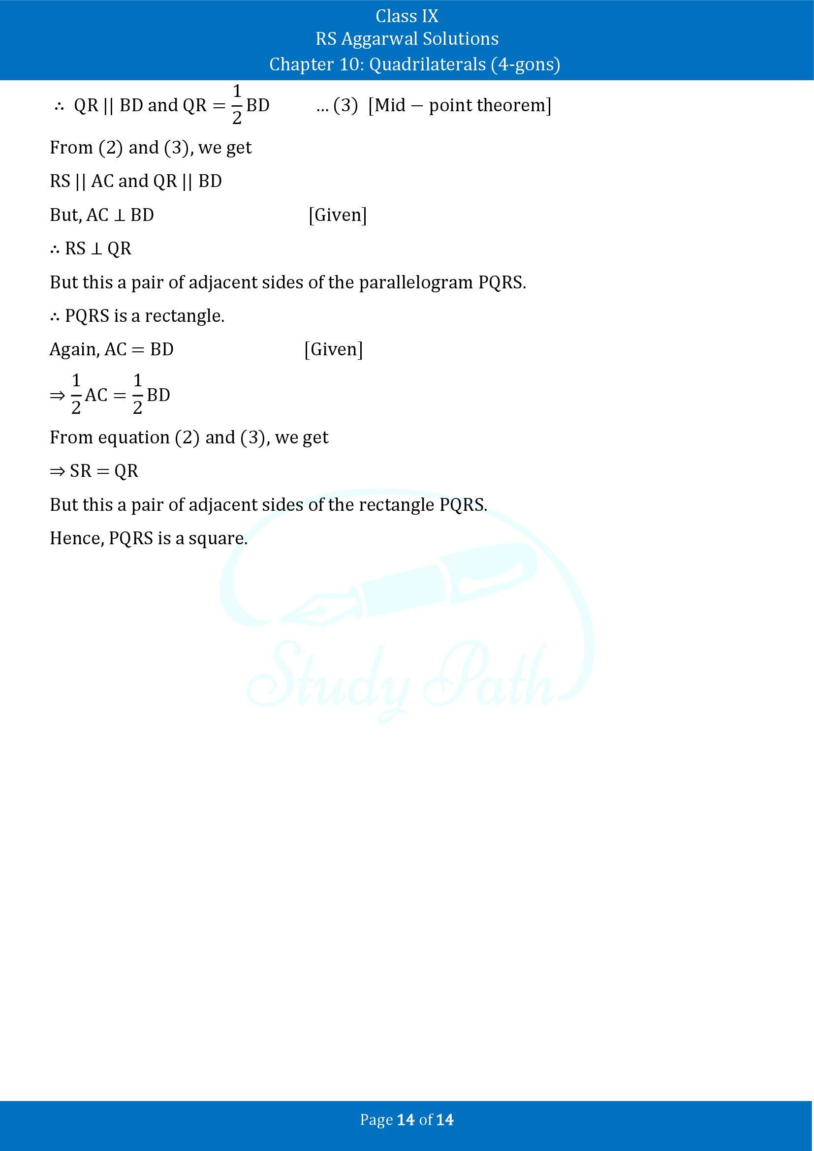 RS Aggarwal Solutions Class 9 Chapter 10 Quadrilaterals 4 gons Exercise 10C 00014