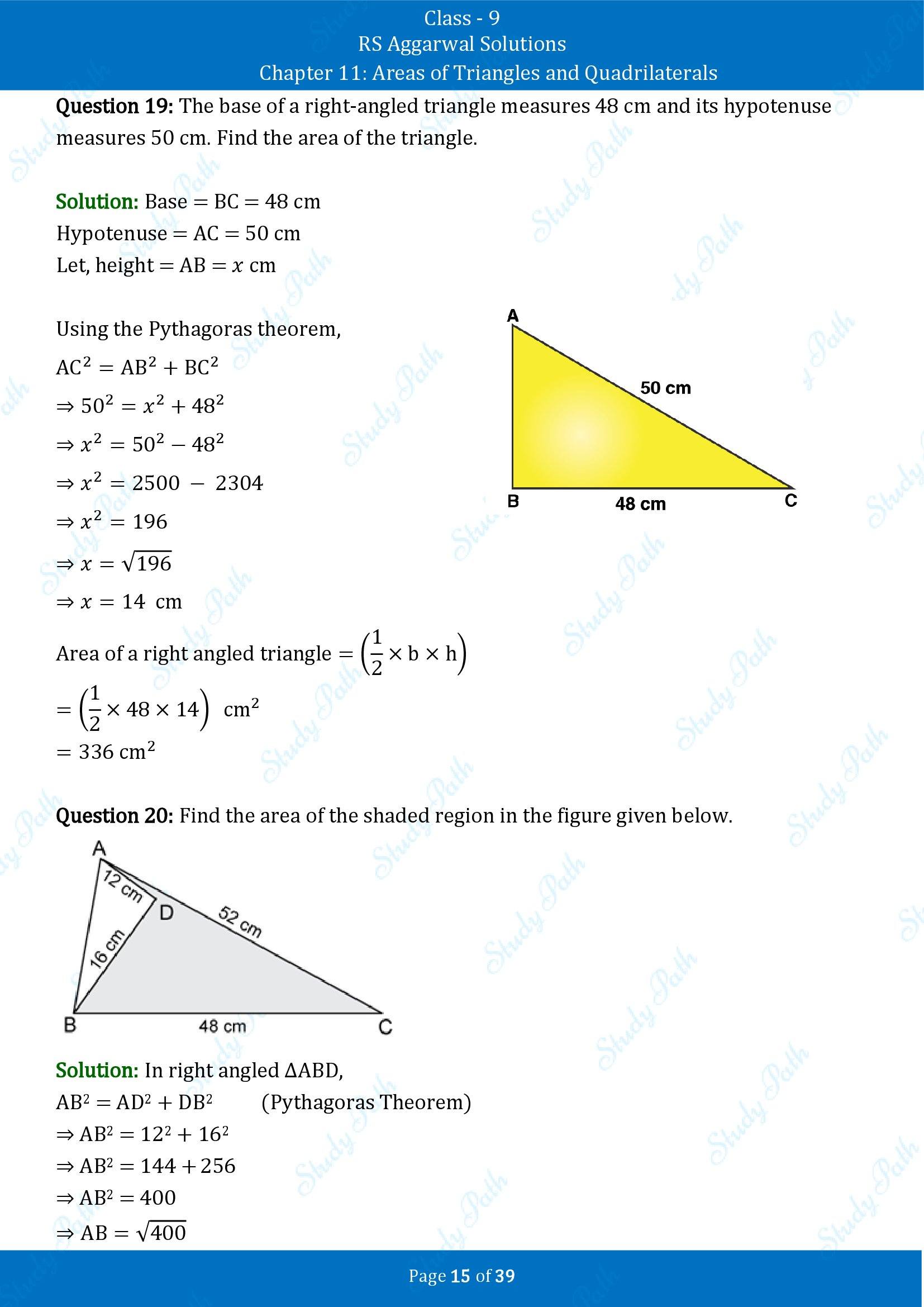 RS Aggarwal Solutions Class 9 Chapter 11 Areas of Triangles and Quadrilaterals Exercise 11 00015