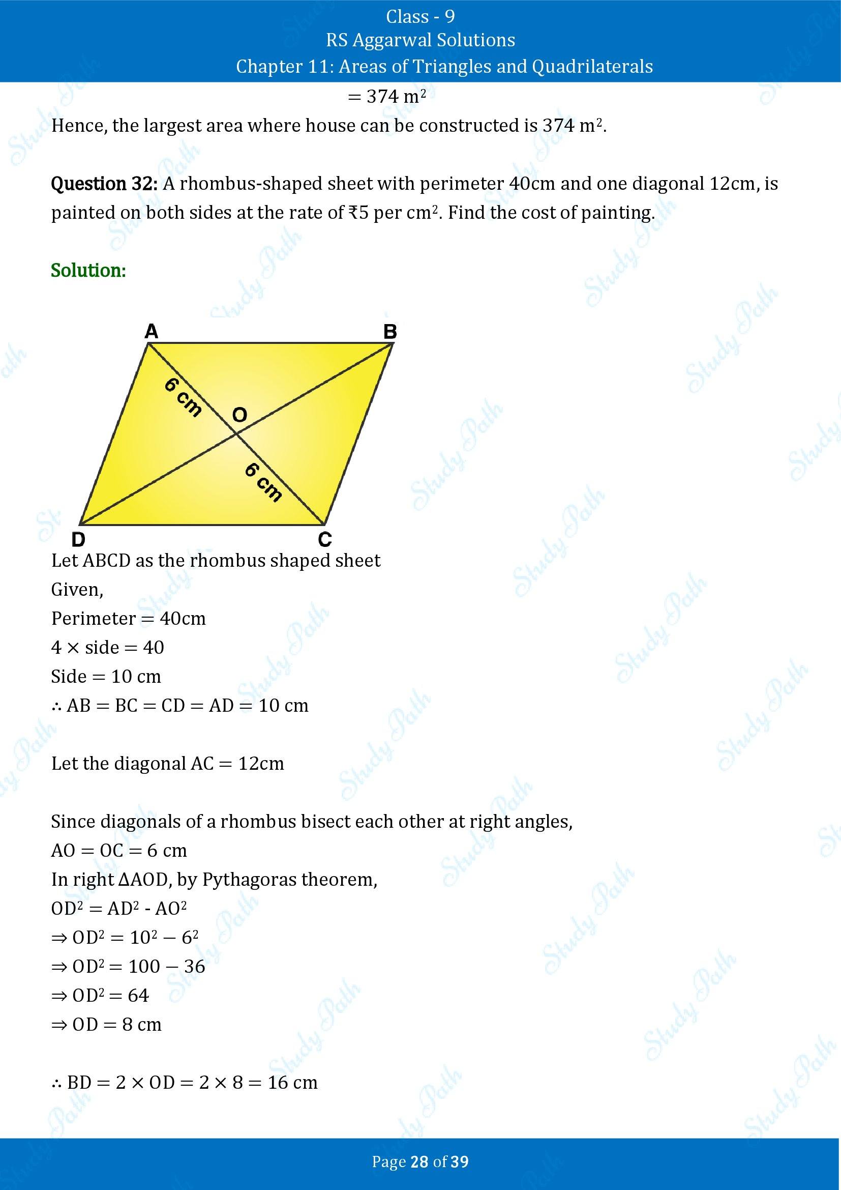 RS Aggarwal Solutions Class 9 Chapter 11 Areas of Triangles and Quadrilaterals Exercise 11 00028