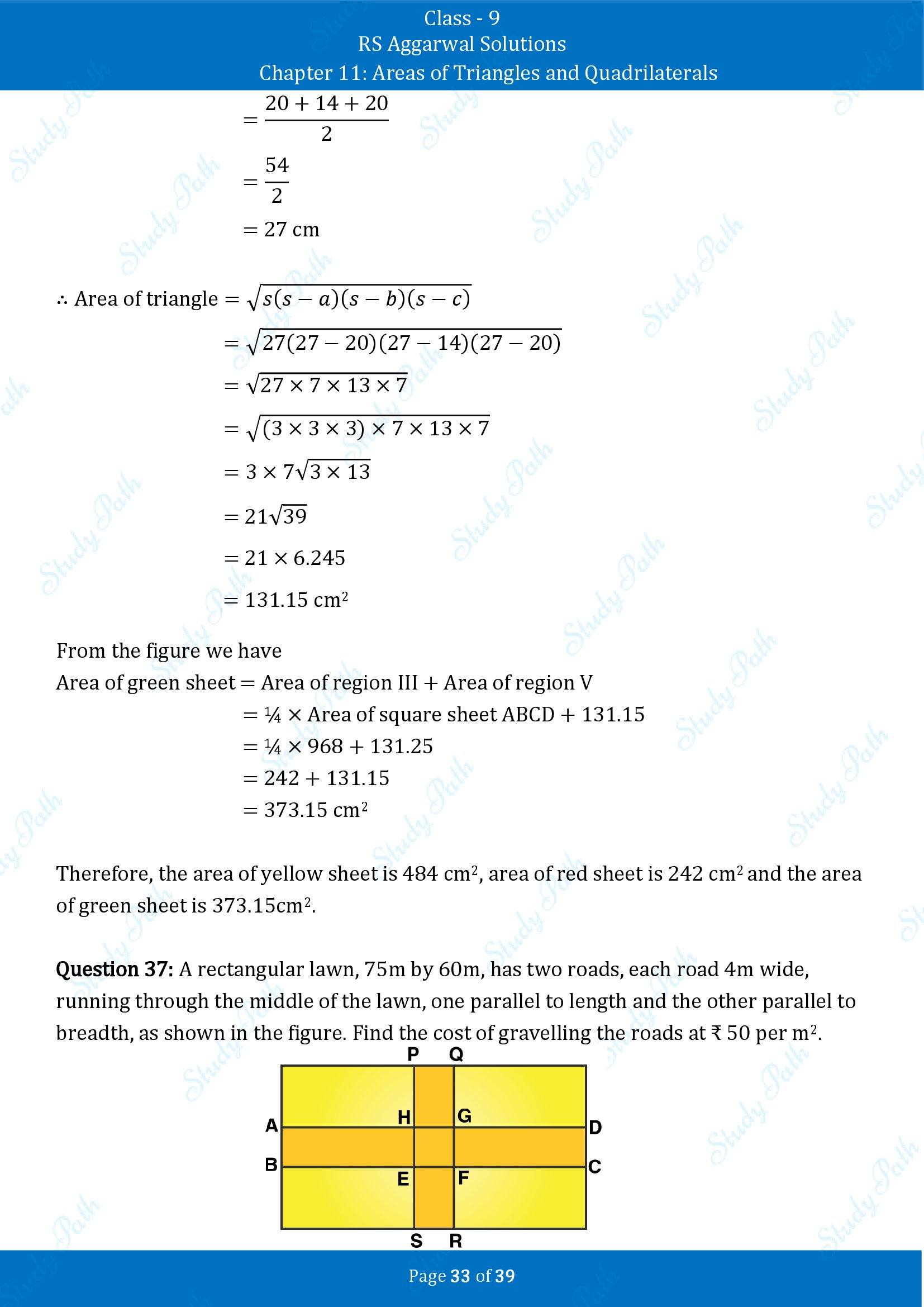 RS Aggarwal Solutions Class 9 Chapter 11 Areas of Triangles and Quadrilaterals Exercise 11 00033