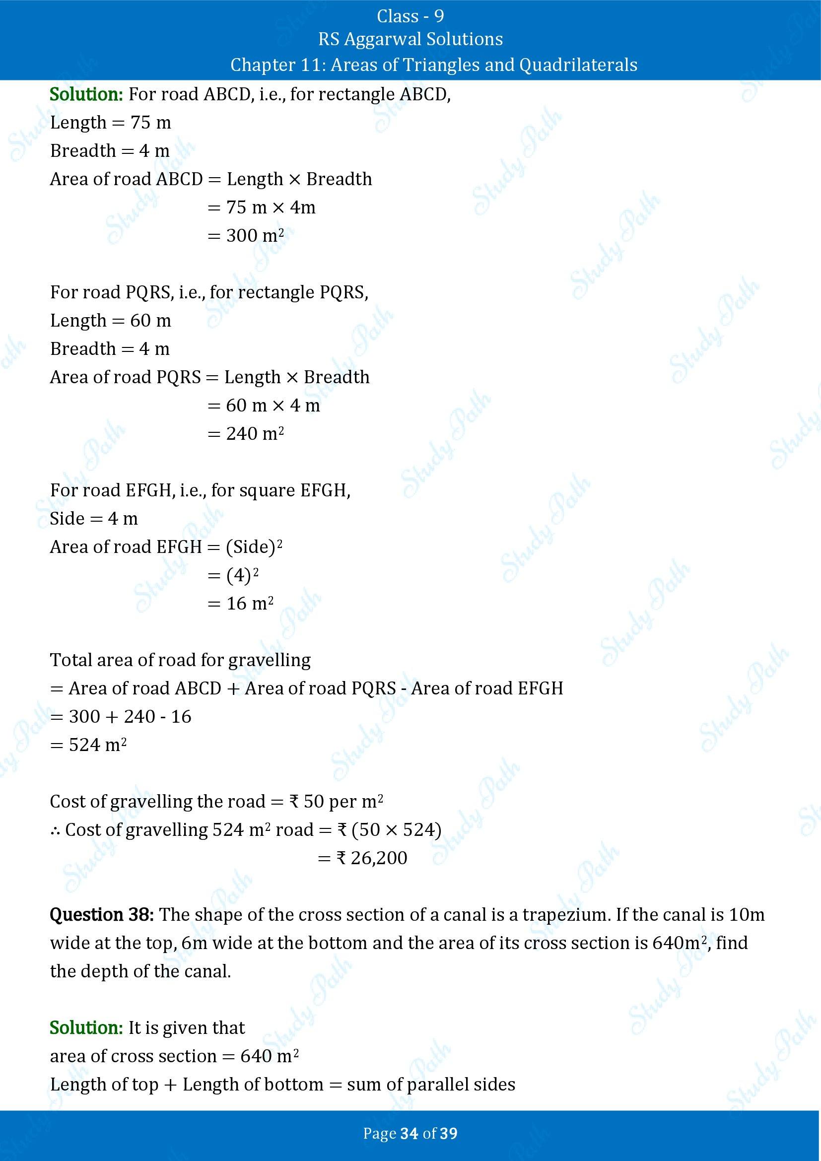 RS Aggarwal Solutions Class 9 Chapter 11 Areas of Triangles and Quadrilaterals Exercise 11 00034