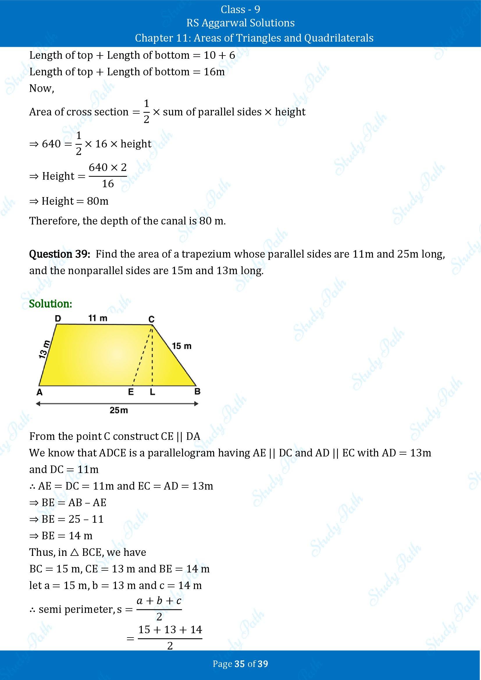 RS Aggarwal Solutions Class 9 Chapter 11 Areas of Triangles and Quadrilaterals Exercise 11 00035