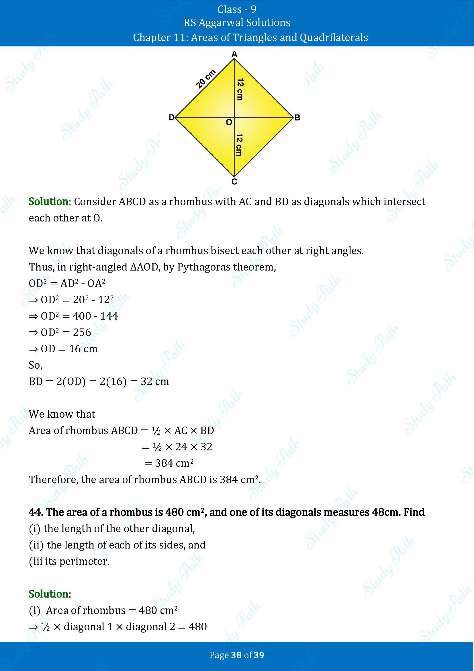 RS Aggarwal Solutions Class 9 Chapter 11 Areas of Triangles and Quadrilaterals Exercise 11 00038