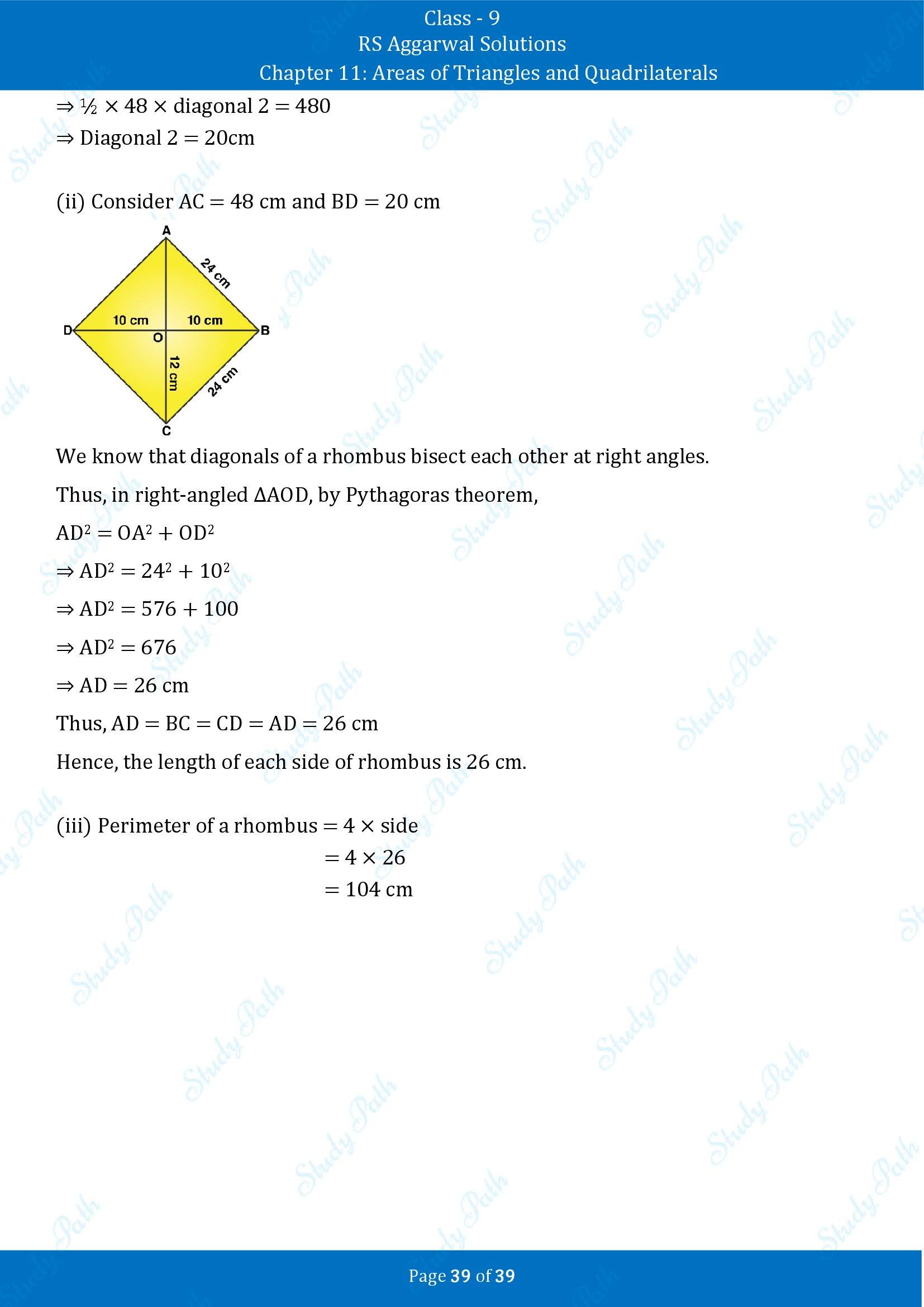 RS Aggarwal Solutions Class 9 Chapter 11 Areas of Triangles and Quadrilaterals Exercise 11 00039
