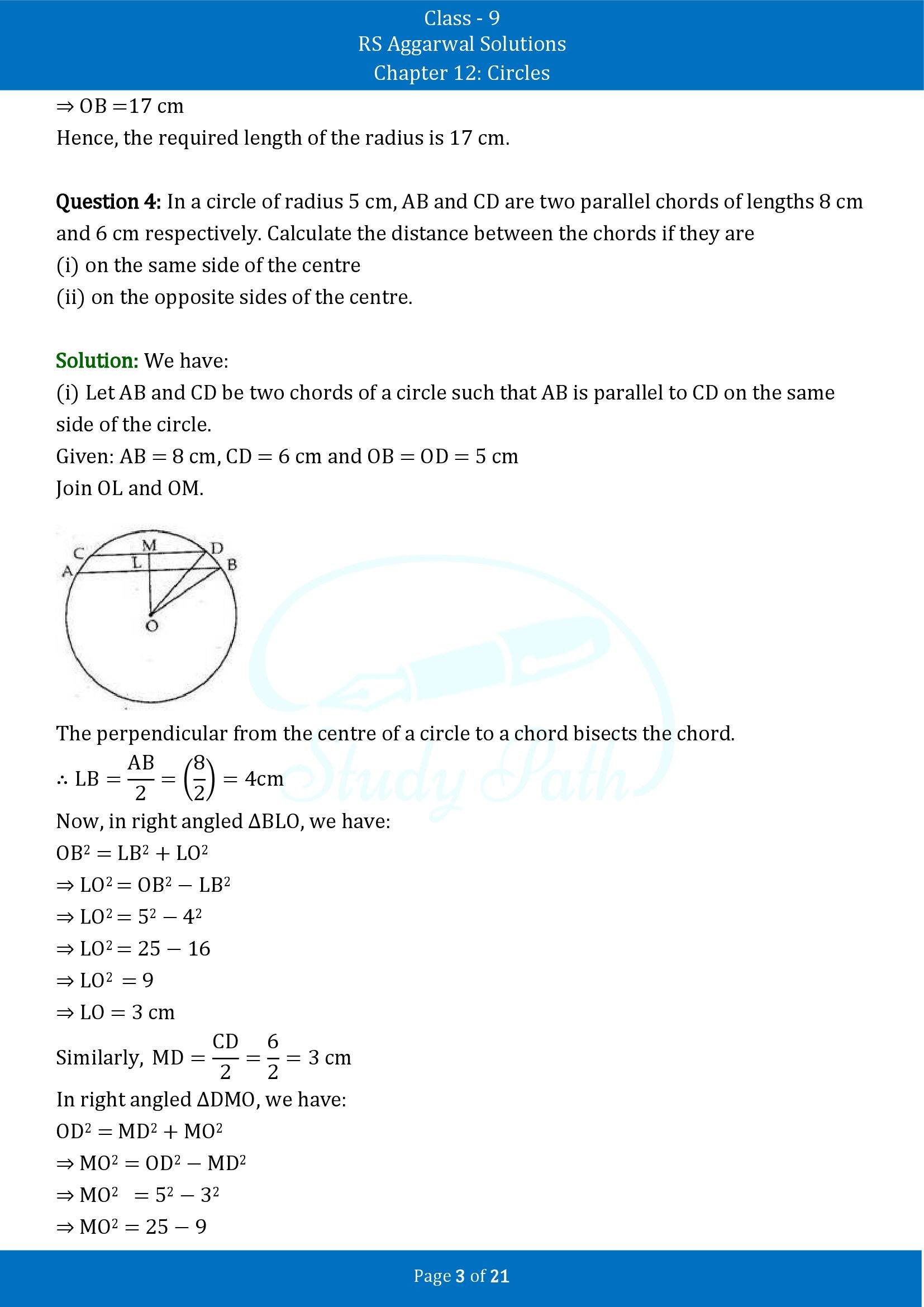 RS Aggarwal Solutions Class 9 Chapter 12 Circles Exercise 12A 00003