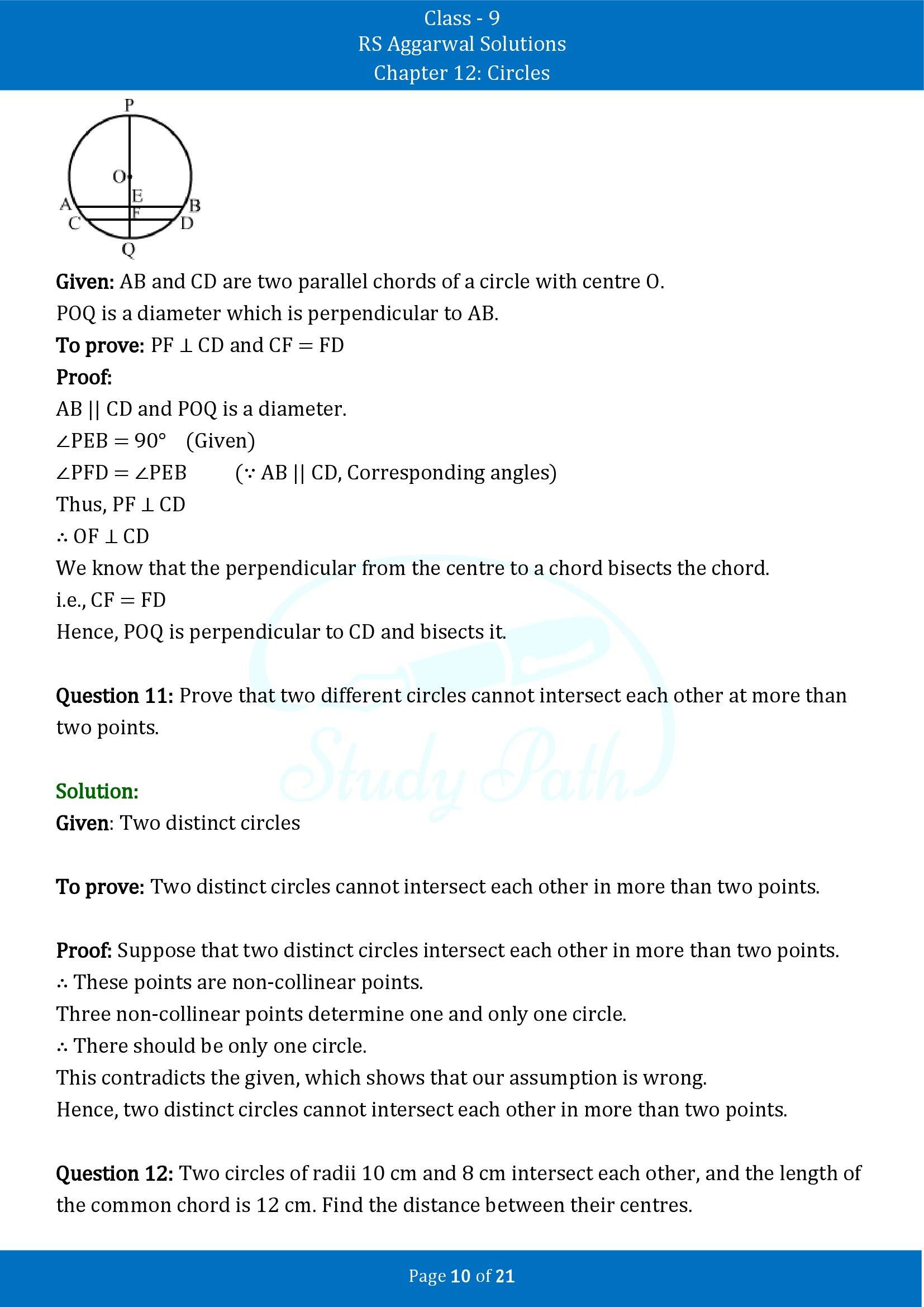 RS Aggarwal Solutions Class 9 Chapter 12 Circles Exercise 12A 00010
