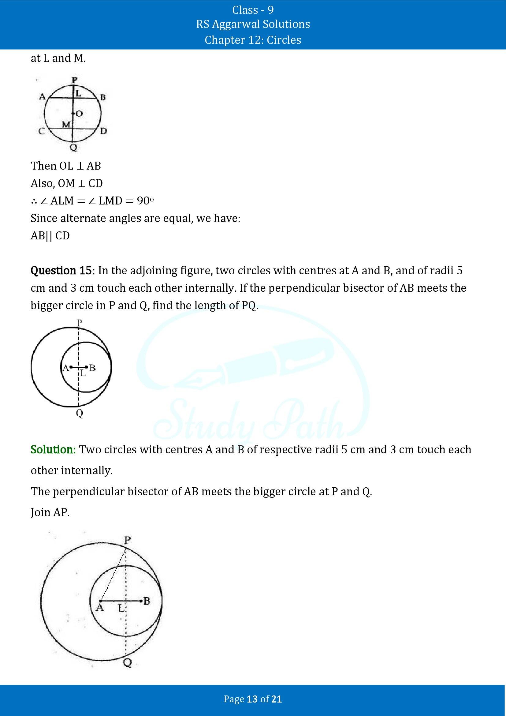RS Aggarwal Solutions Class 9 Chapter 12 Circles Exercise 12A 00013