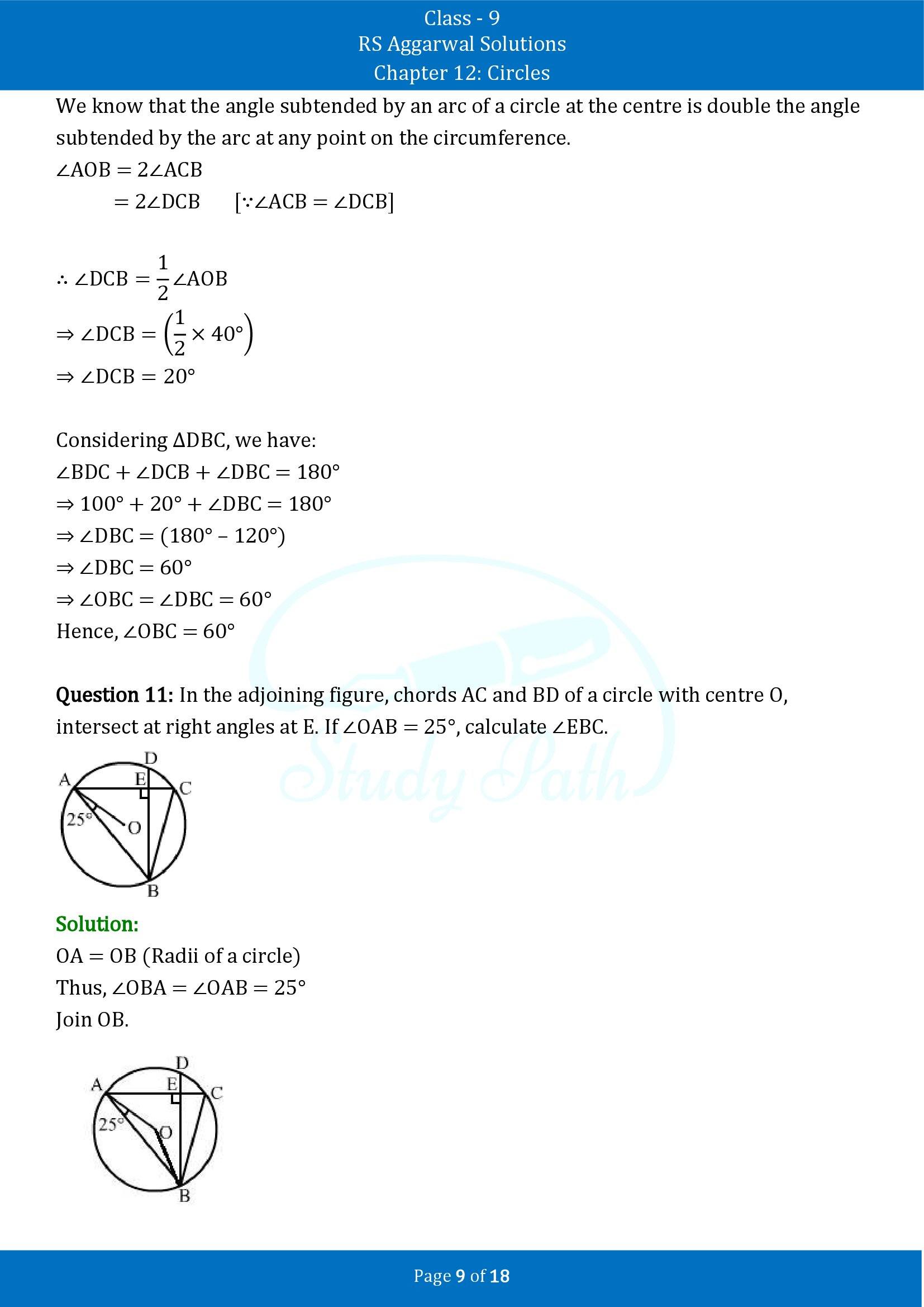RS Aggarwal Solutions Class 9 Chapter 12 Circles Exercise 12B 00009