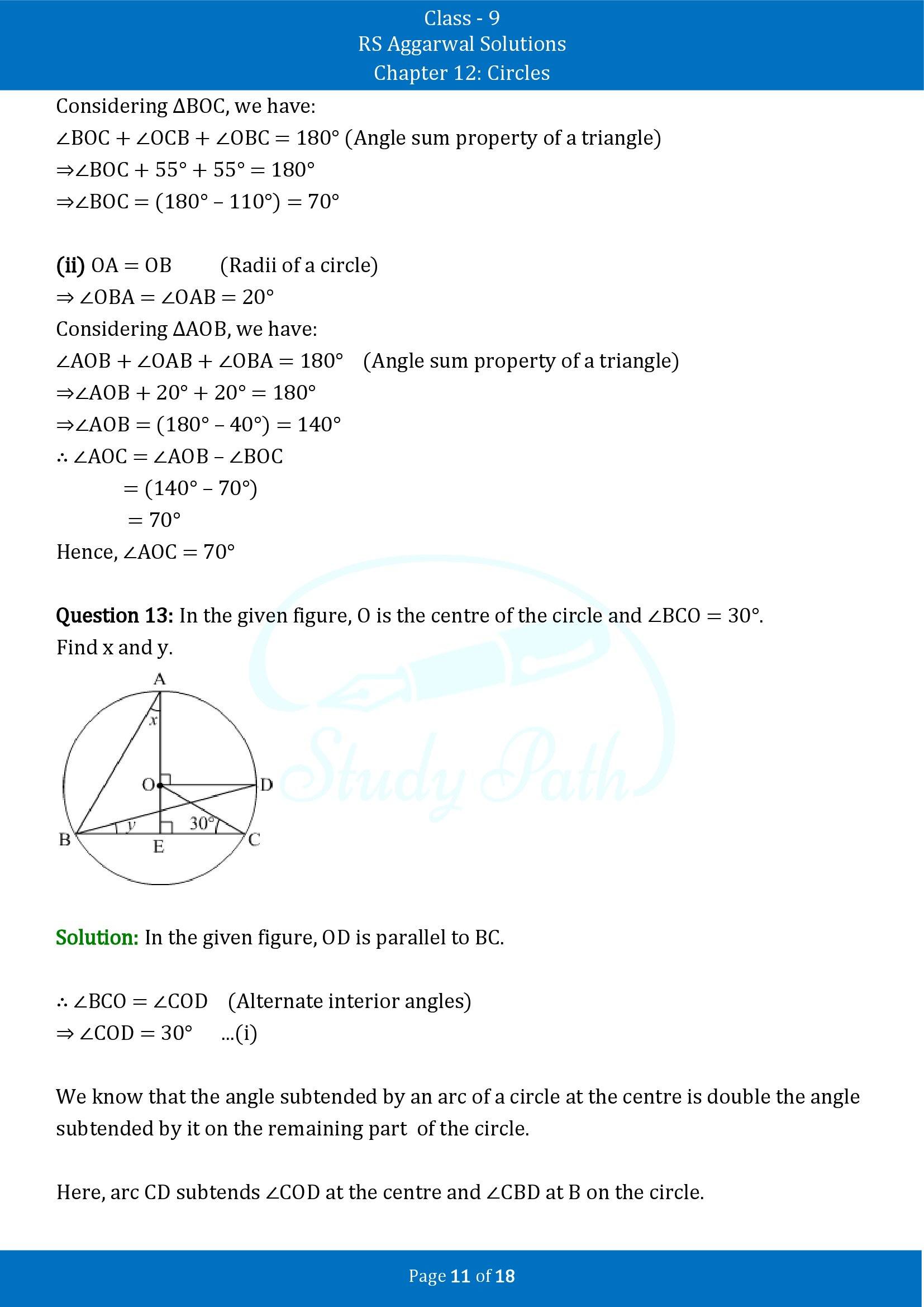 RS Aggarwal Solutions Class 9 Chapter 12 Circles Exercise 12B 00011