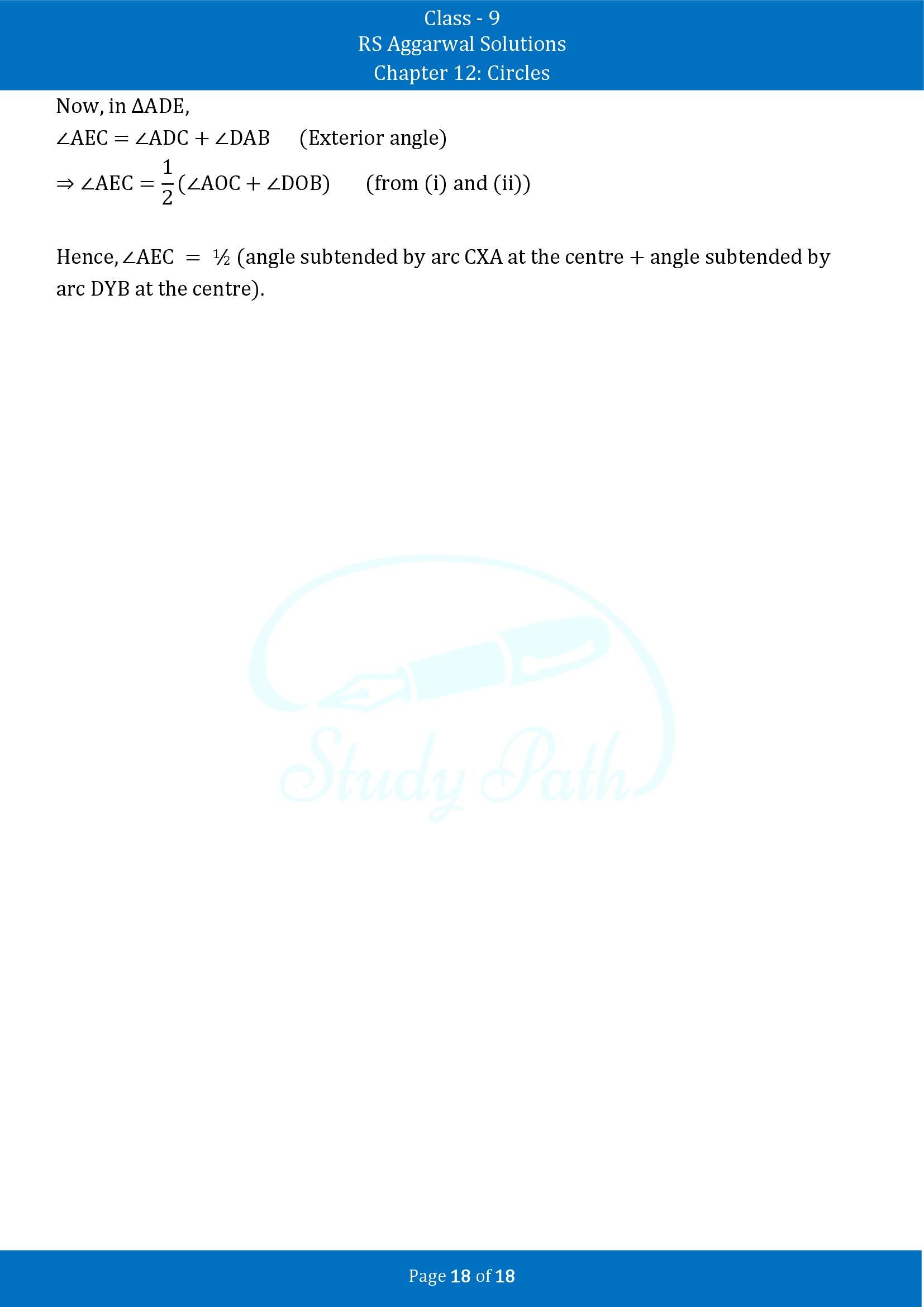 RS Aggarwal Solutions Class 9 Chapter 12 Circles Exercise 12B 00018