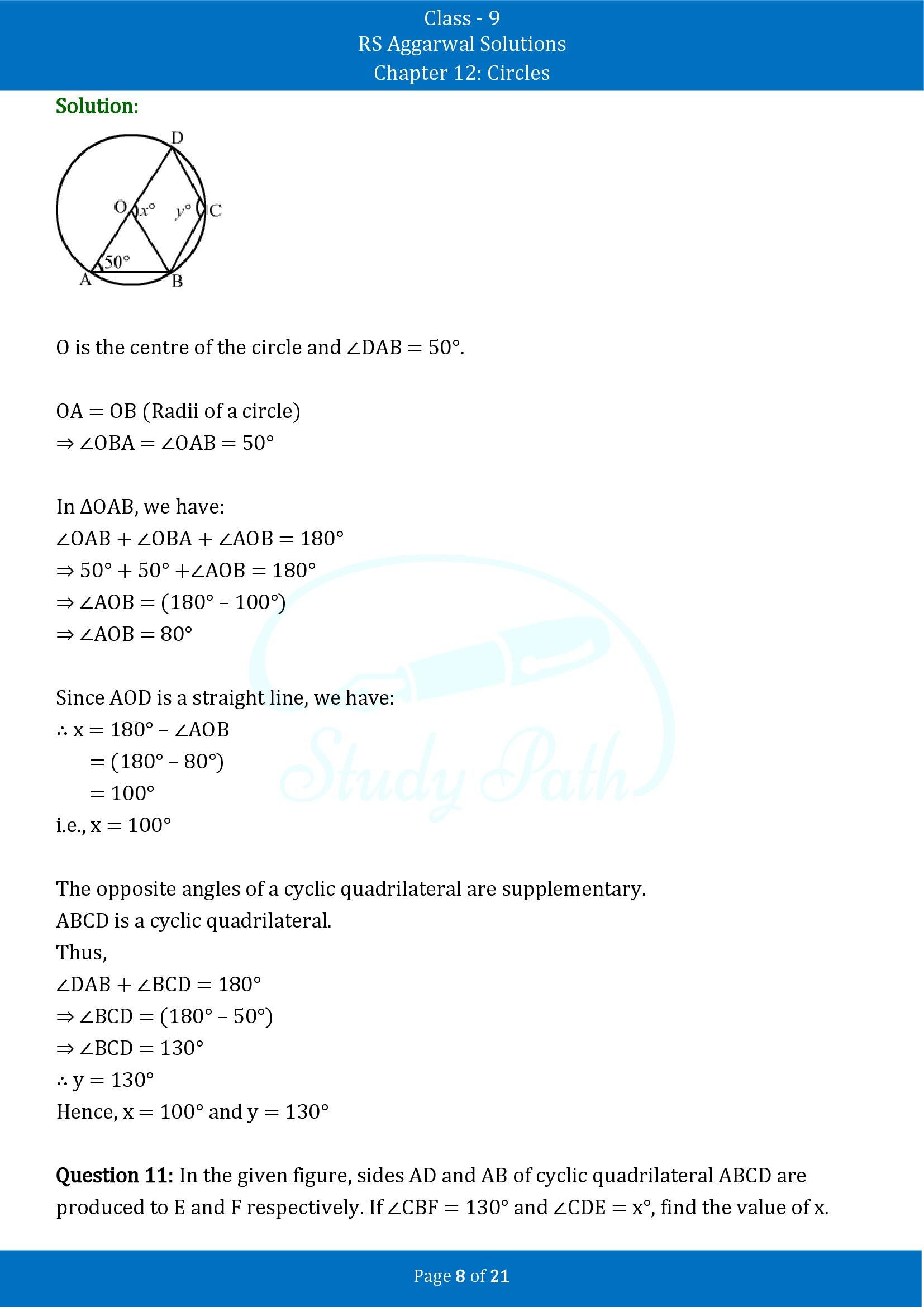 RS Aggarwal Solutions Class 9 Chapter 12 Circles Exercise 12C 00008
