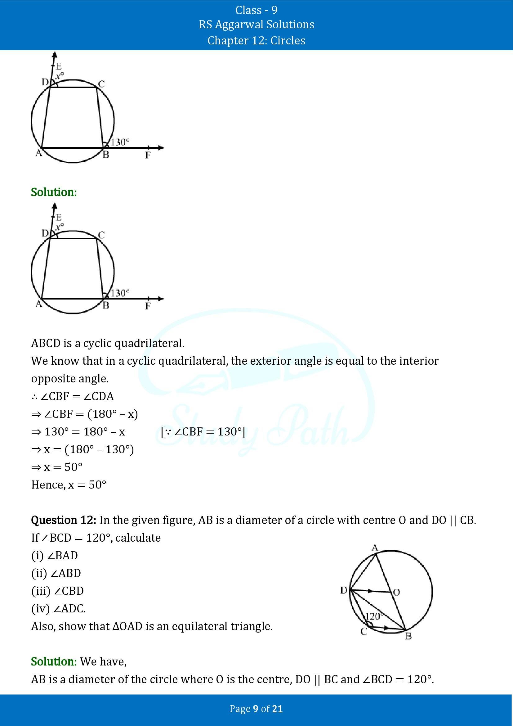 RS Aggarwal Solutions Class 9 Chapter 12 Circles Exercise 12C 00009